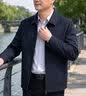 罗蒙（ROMON）行政夹克男士外套男秋冬休闲翻领厅局风中老年爸爸装2539藏青XL 实拍图
