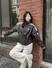 adidas复古风休闲梭织立领夹克早秋外套男女阿迪达斯官方三叶草   深灰   XS 实拍图