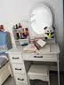 众淘梳妆台小户型卧室小型化妆台小型化妆桌卧室现代简约 LED灯镜【圆镜四抽款+凳子】80cm 实拍图