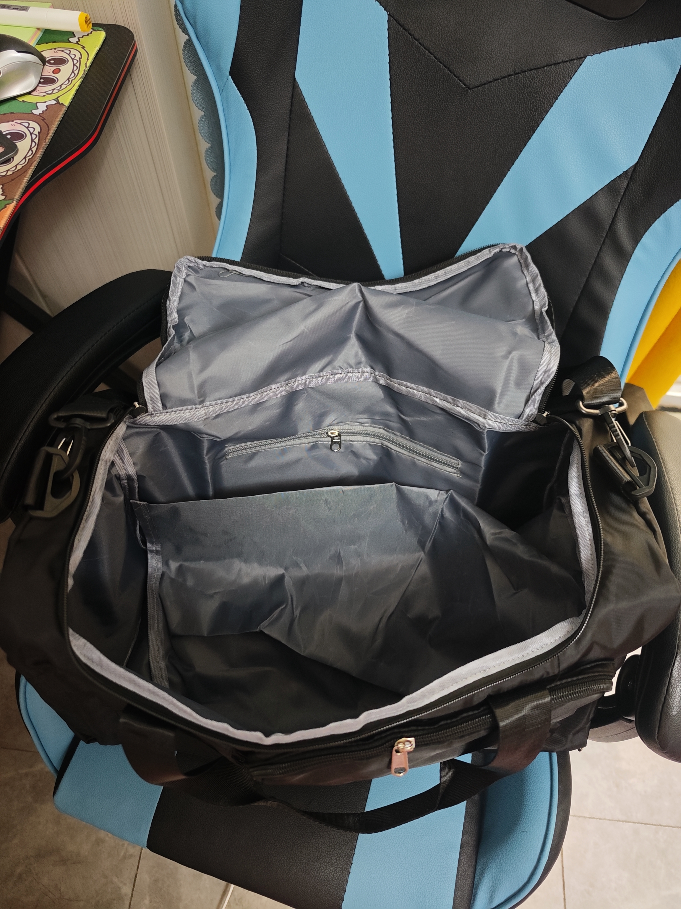 范爷家大容量手提旅行包短途登机包旅行收纳包运动健身包学生衣物行李包 实拍图
