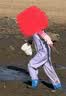 臻佑（Grsaed）儿童下水裤户外玩水服捉鱼赶海半身涉水裤连体鞋防水沙滩淡紫34码 实拍图