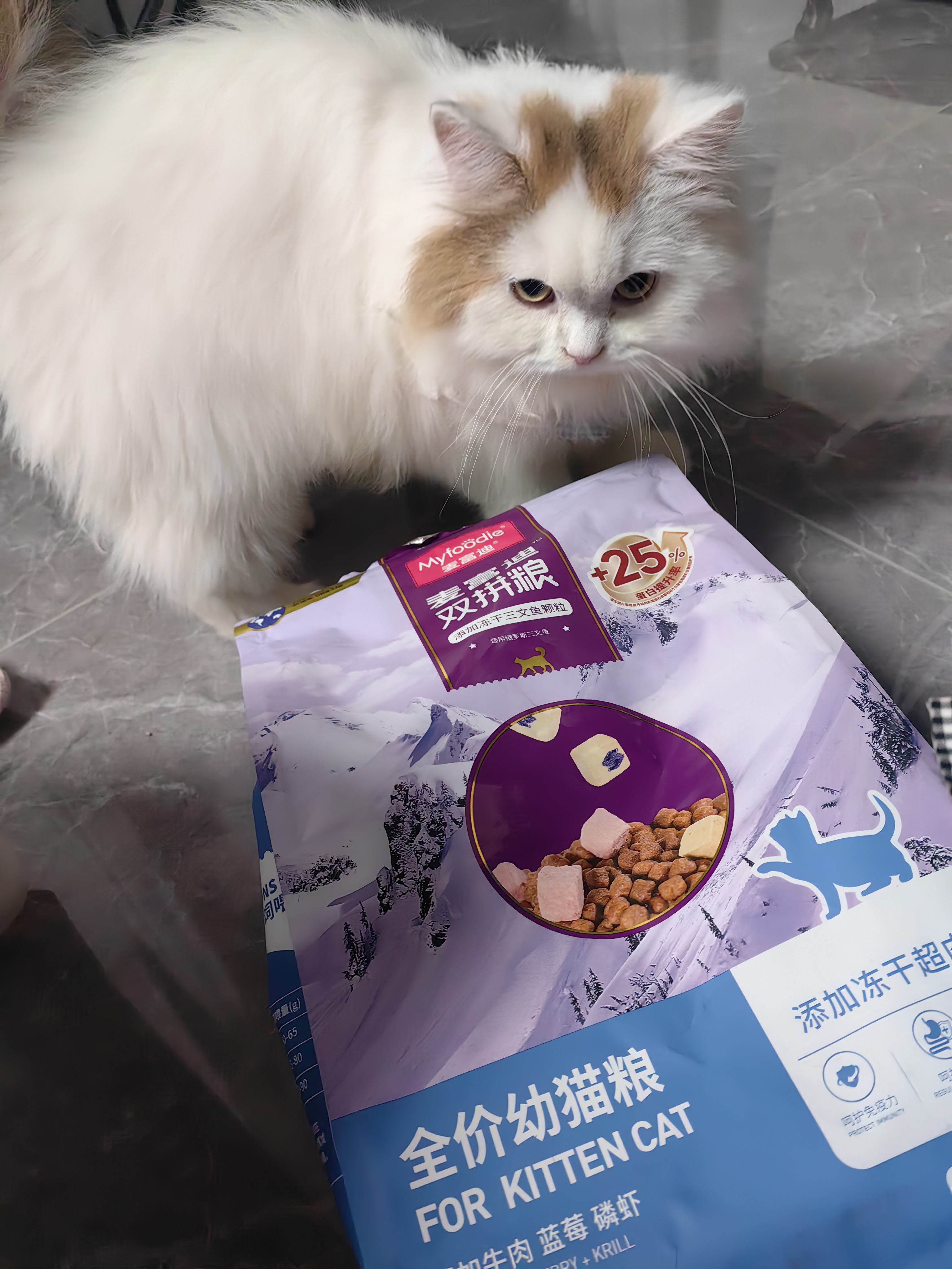 麦富迪猫粮 超肉粒冻干双拼幼猫粮免疫护肠胃 三文鱼2kg 实拍图
