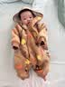 迷你巴拉（minibala）婴儿连体衣棉服外出幼儿衣服保暖双面绒两面穿外套冬新款 咖黄色调00353 80cm 实拍图