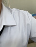 佐马仕（ZUOMASHI）短袖衬衫女 夏季白色修身职业装V领商务正装衬衣女工装酒店工作服 纯白色V领短袖 37 （100-110斤） 实拍图