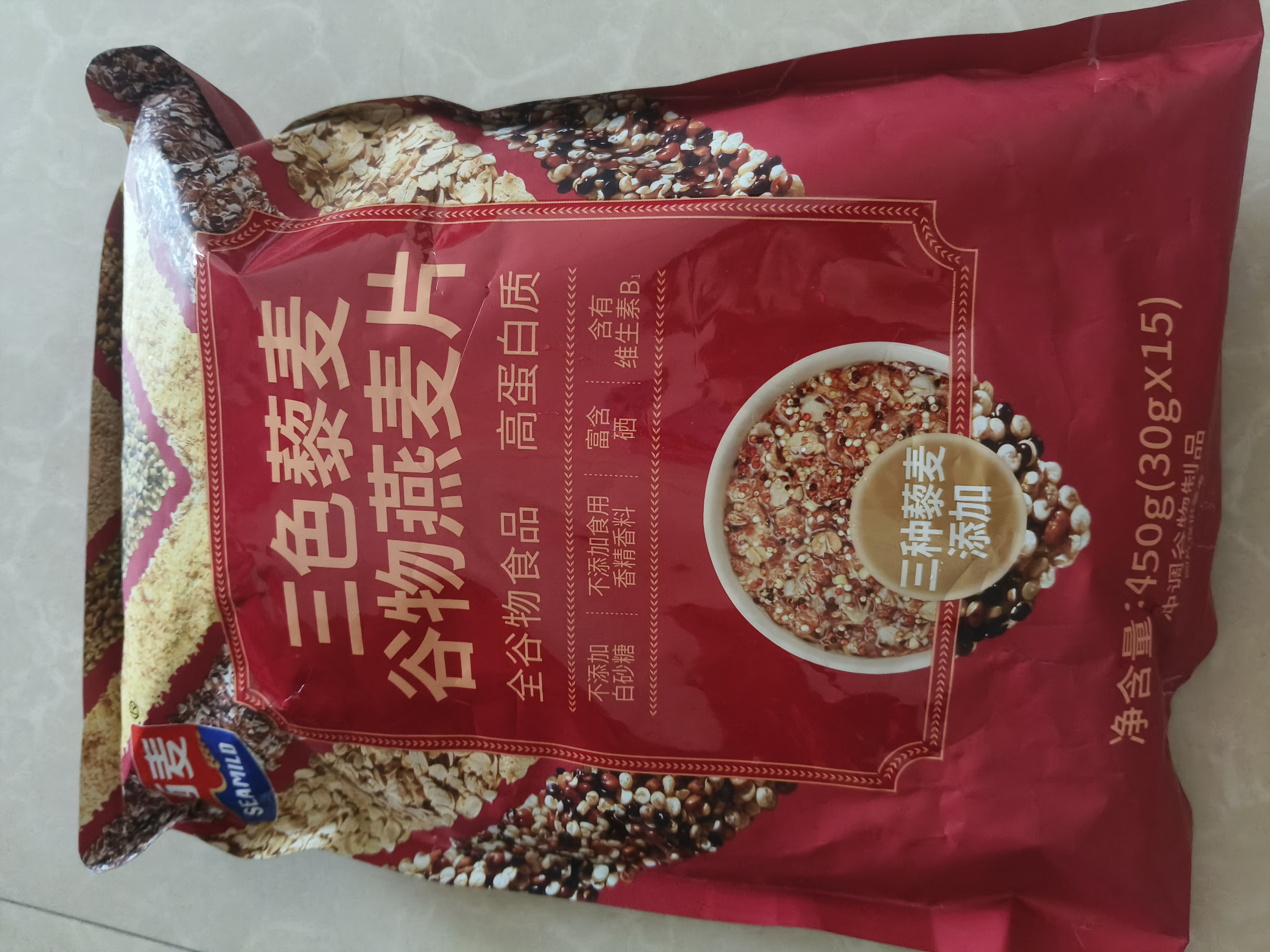 西麦三色藜麦混合谷物燕麦片450g 营养早餐冲饮谷物无额外添加蔗糖 实拍图