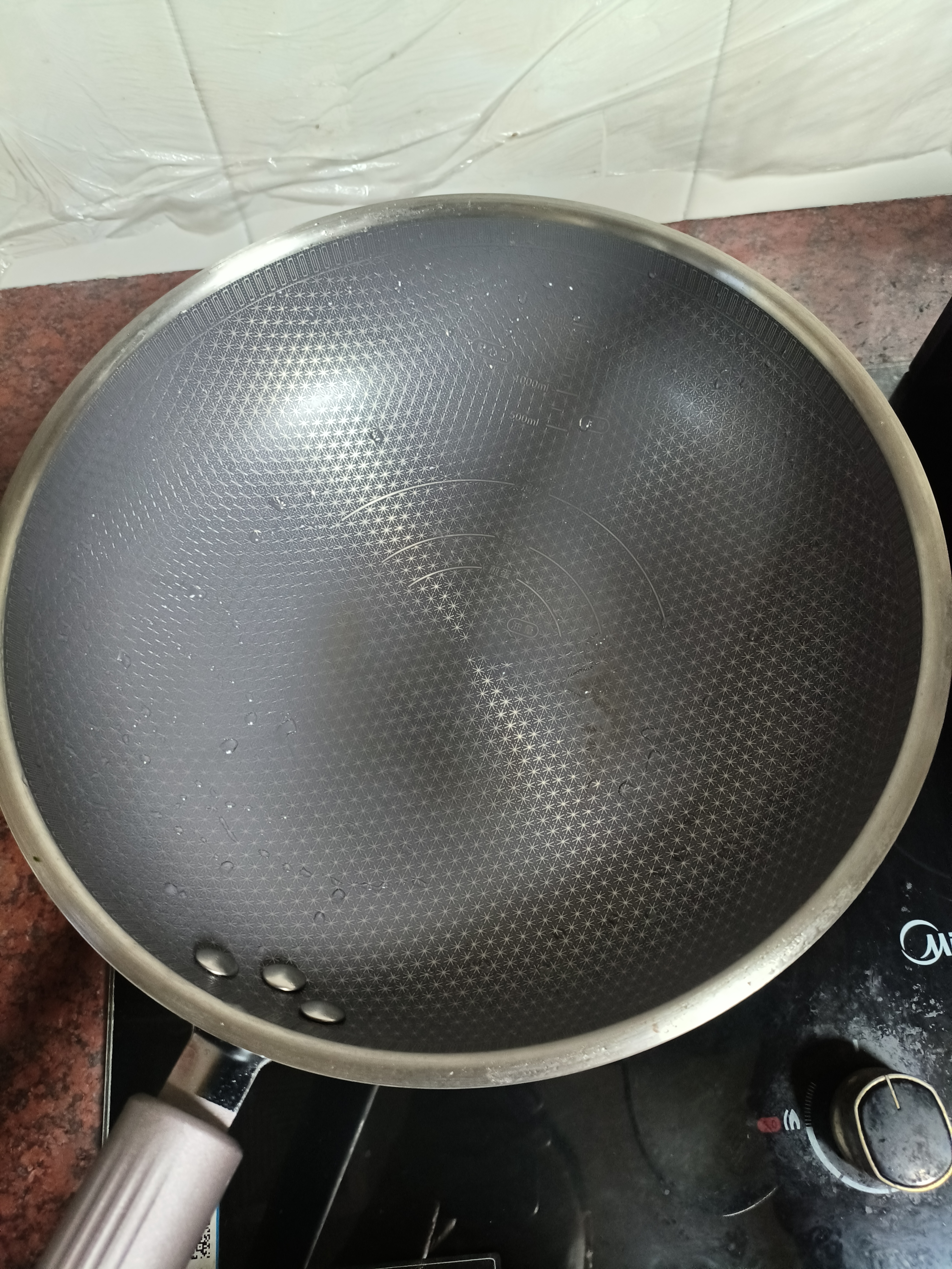 美的（Midea）炒锅不粘锅炒菜锅304不锈钢平底锅陶瓷0氟雪花不花芯磁炉通用 实拍图