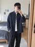 JEEP SPIRIT中国风男装中式立领盘扣唐装外套中式茶服汉服男居士服提花长袖 复古蓝【雅奢甄选】 M 晒单实拍图