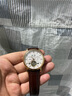卡罗莱（CALUOLA） 全自动机械表 飞轮皮带 男士手表 镂空复古男款手表防水运动腕表 金白棕皮 CA1064-2【飞轮款】 实拍图