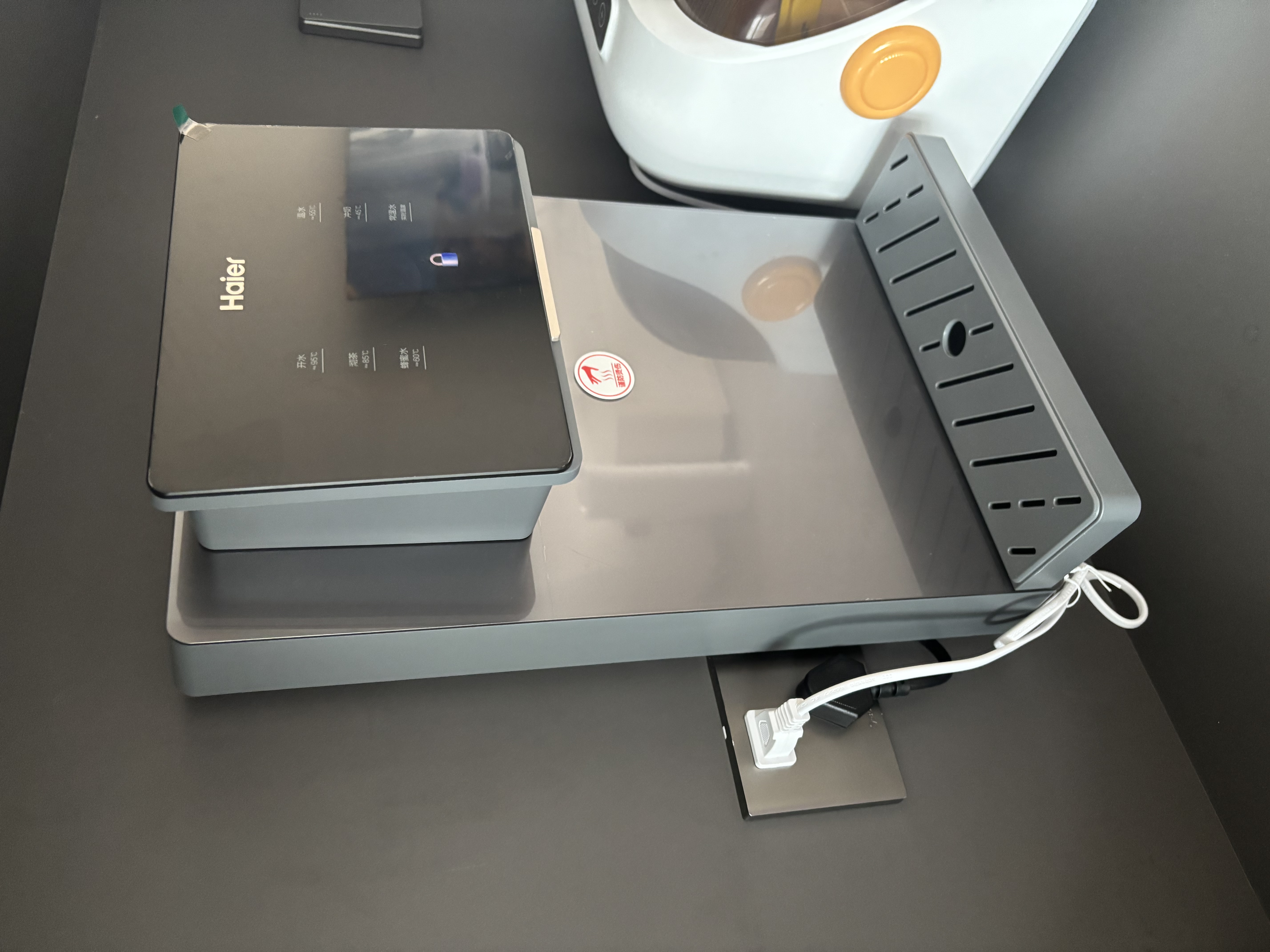 海尔（Haier）净水器家用厨下1200G流速母婴RO反渗透直饮净水机加热一体机餐边柜壁挂式管线机接自来水全屋套装 炫彩大屏管线机+TOP净水器 实拍图