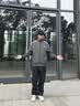 adidas复古风休闲梭织立领夹克早秋外套男女阿迪达斯官方三叶草   深灰   XL 实拍图