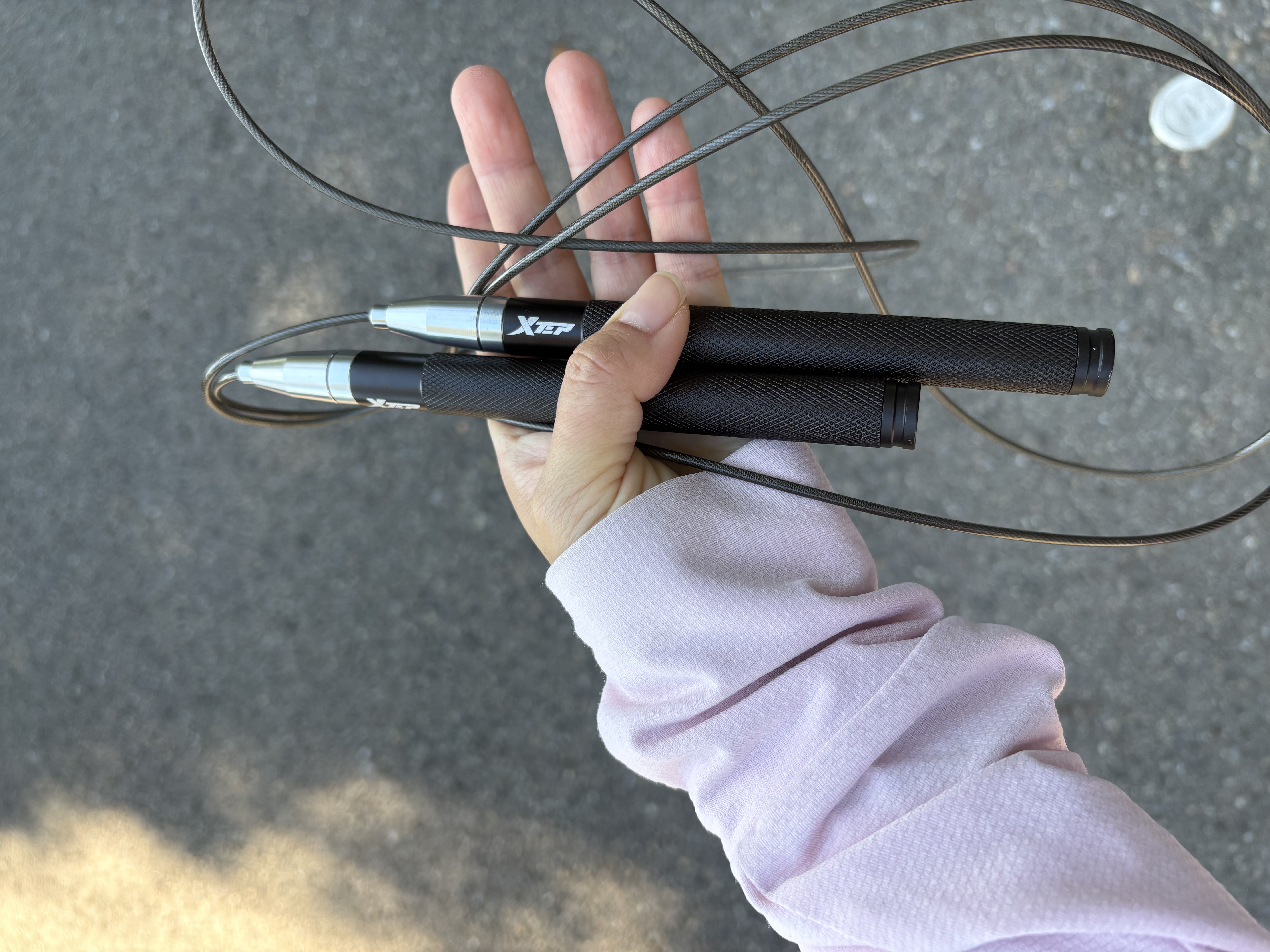 特步（XTEP）跳绳钢丝专业比赛中小学生中考考试专用儿童训练超轻双摇跳神绳子 实拍图