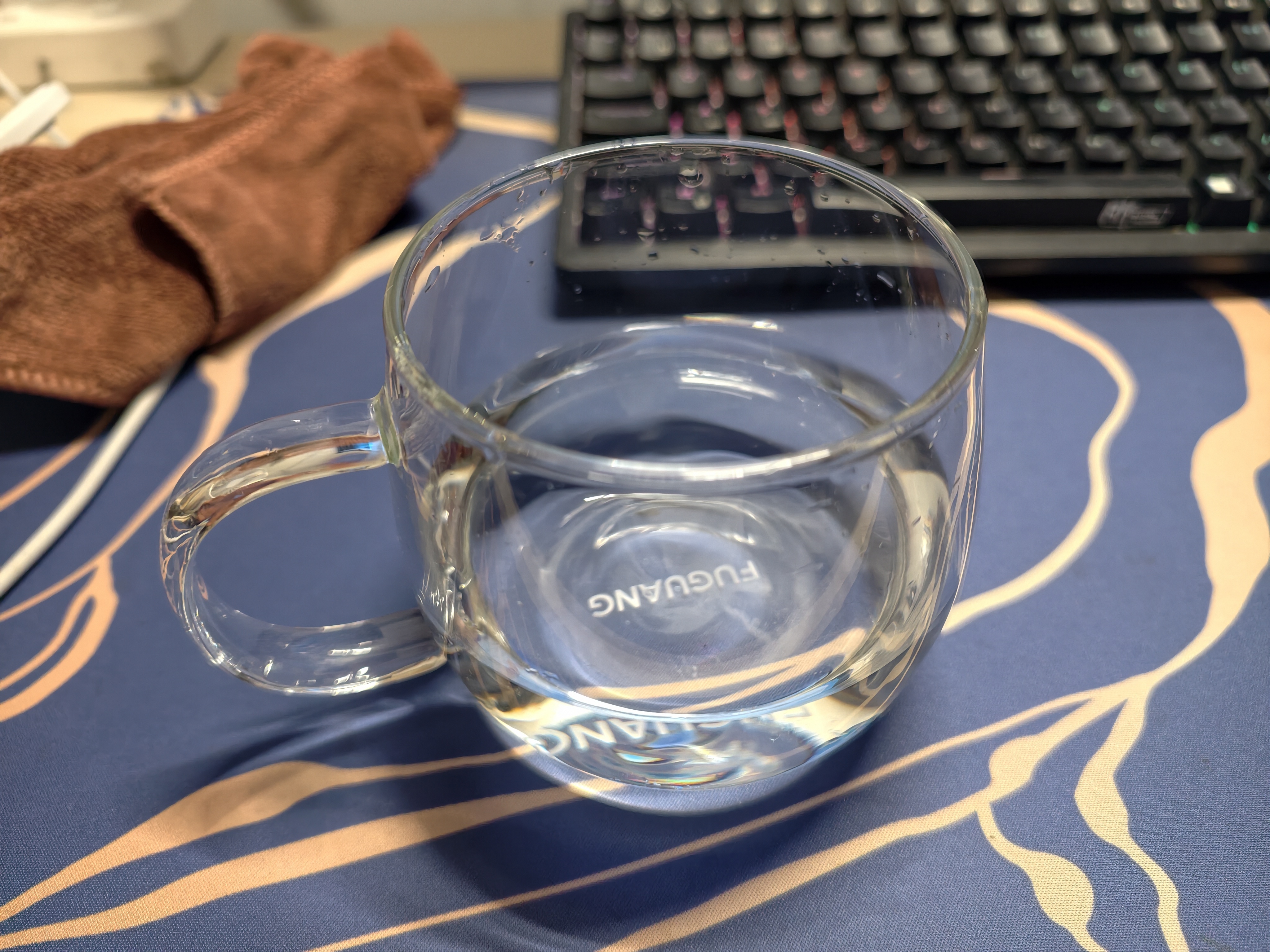 富光花茶杯 男女士茶水分离杯子 双层办公泡茶玻璃杯带把高硼硅水杯 实拍图