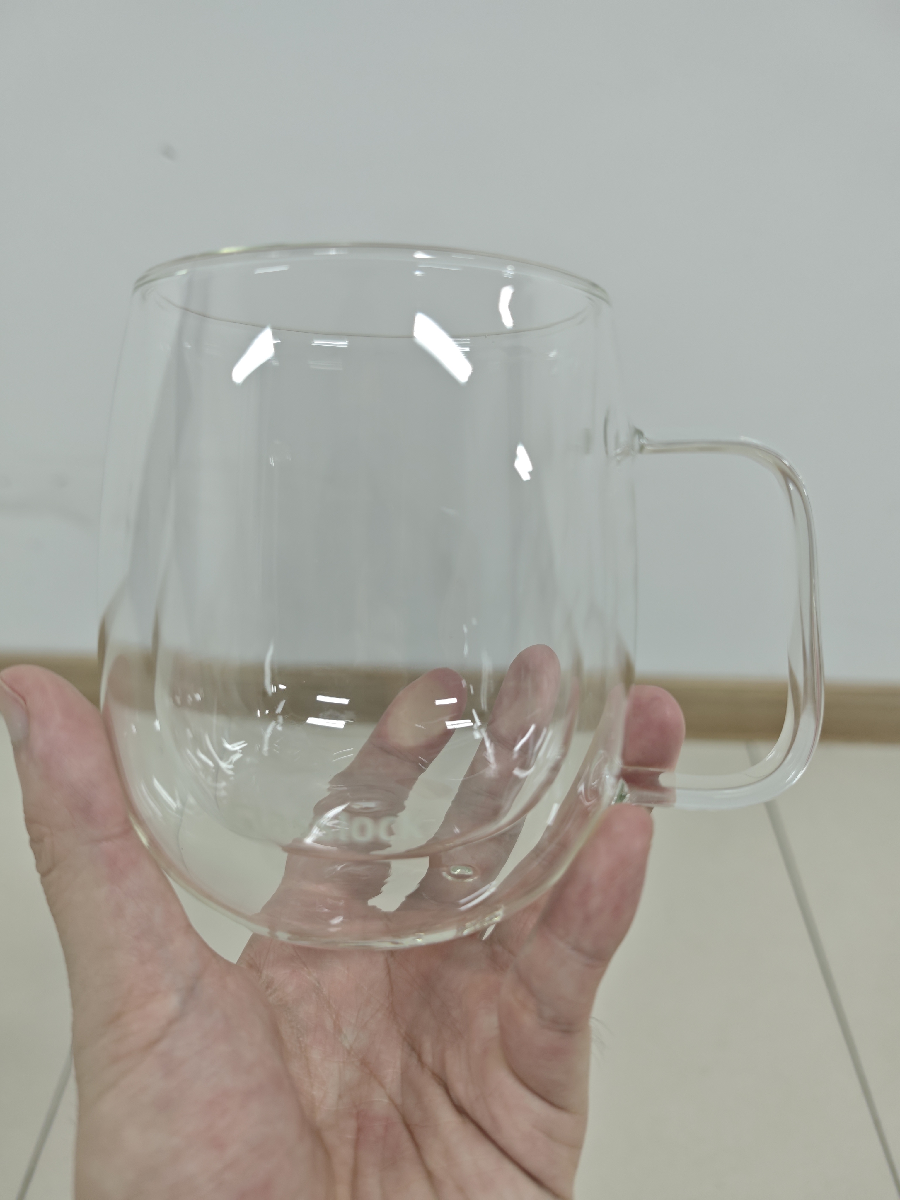 GLASSLOCK茶杯双层玻璃杯家用儿童水杯咖啡杯耐高温泡茶杯室高硼硅450ml 实拍图