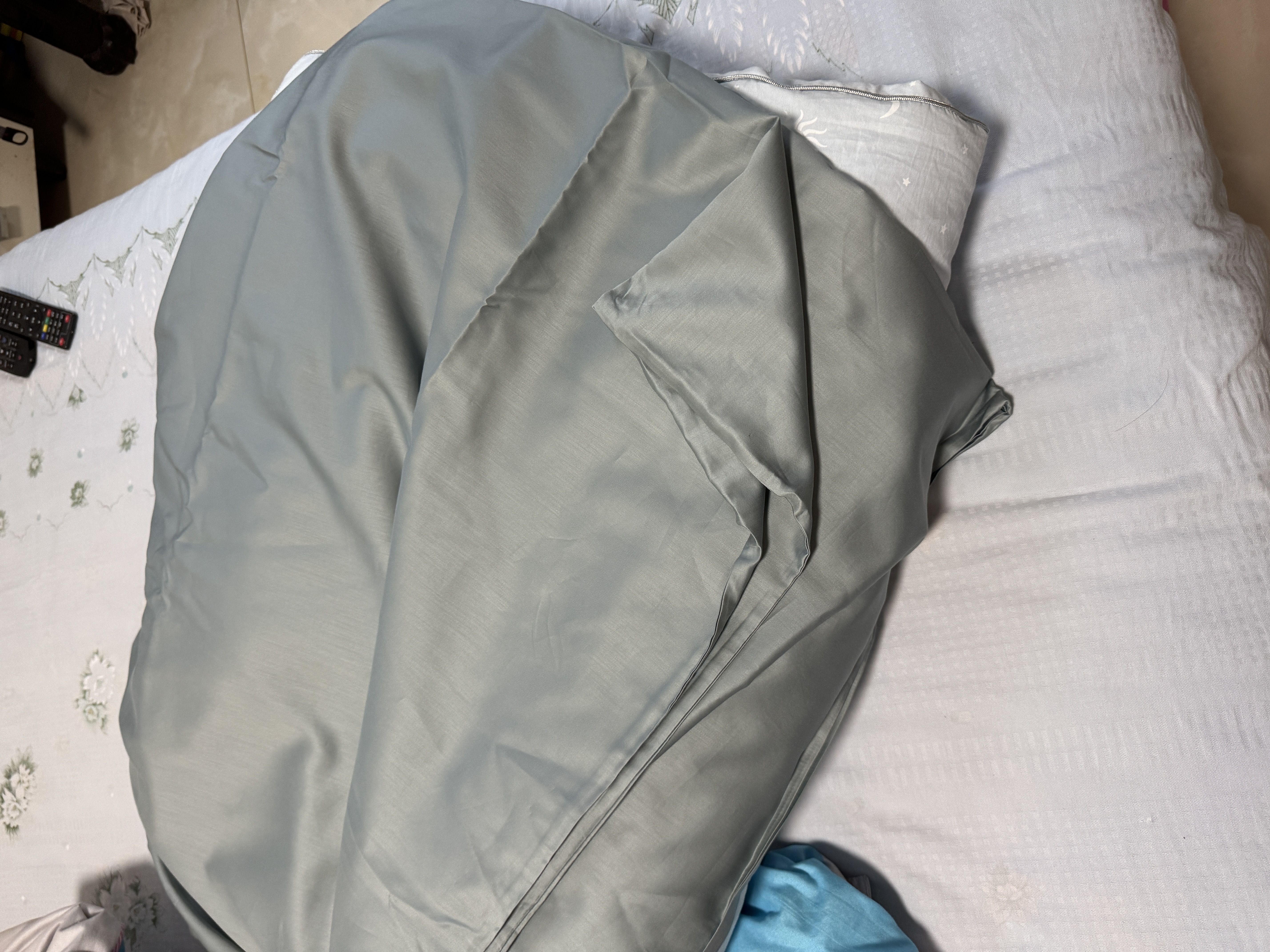 水星家纺被套纯棉100支长绒棉贡缎被罩A类床上被褥套单人150x210cm 实拍图