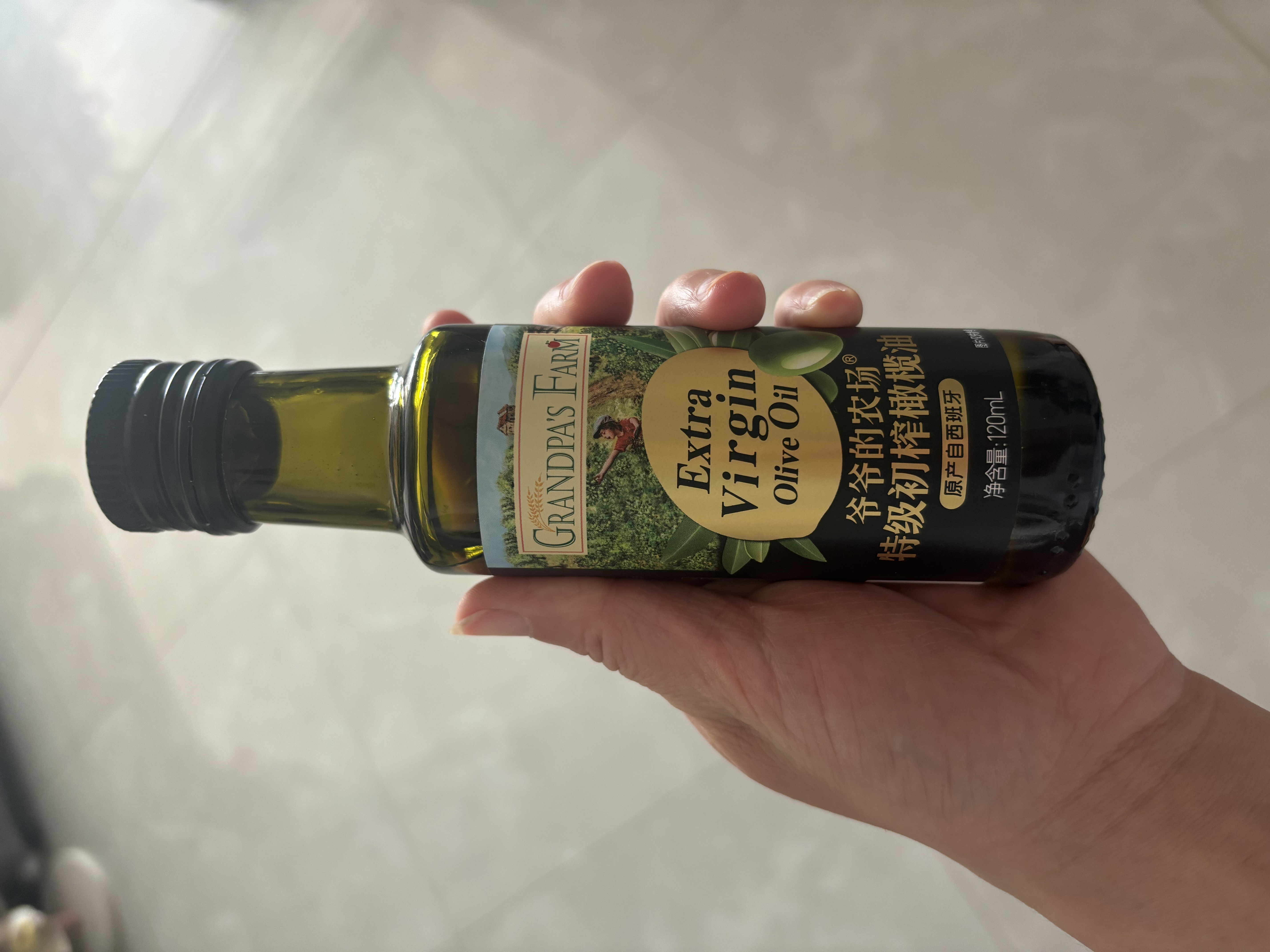 爷爷的农场特级初榨橄榄油120ml 热炒油凉拌冷榨食用油 赠婴儿宝宝辅食谱 实拍图