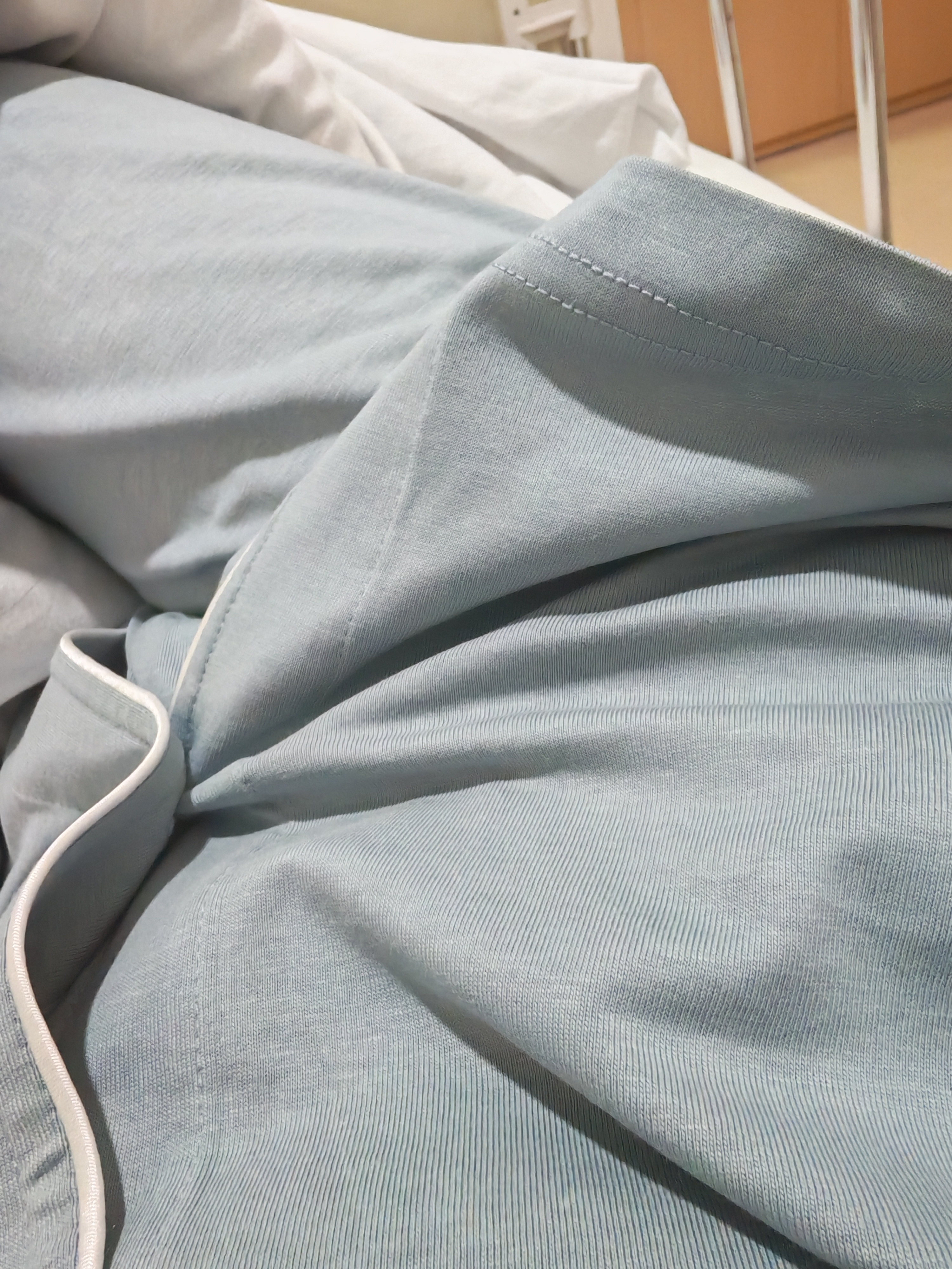 红豆居家睡衣男长袖纯棉春秋季透气翻领开衫男士睡衣家居服烟雨蓝180/100A 实拍图
