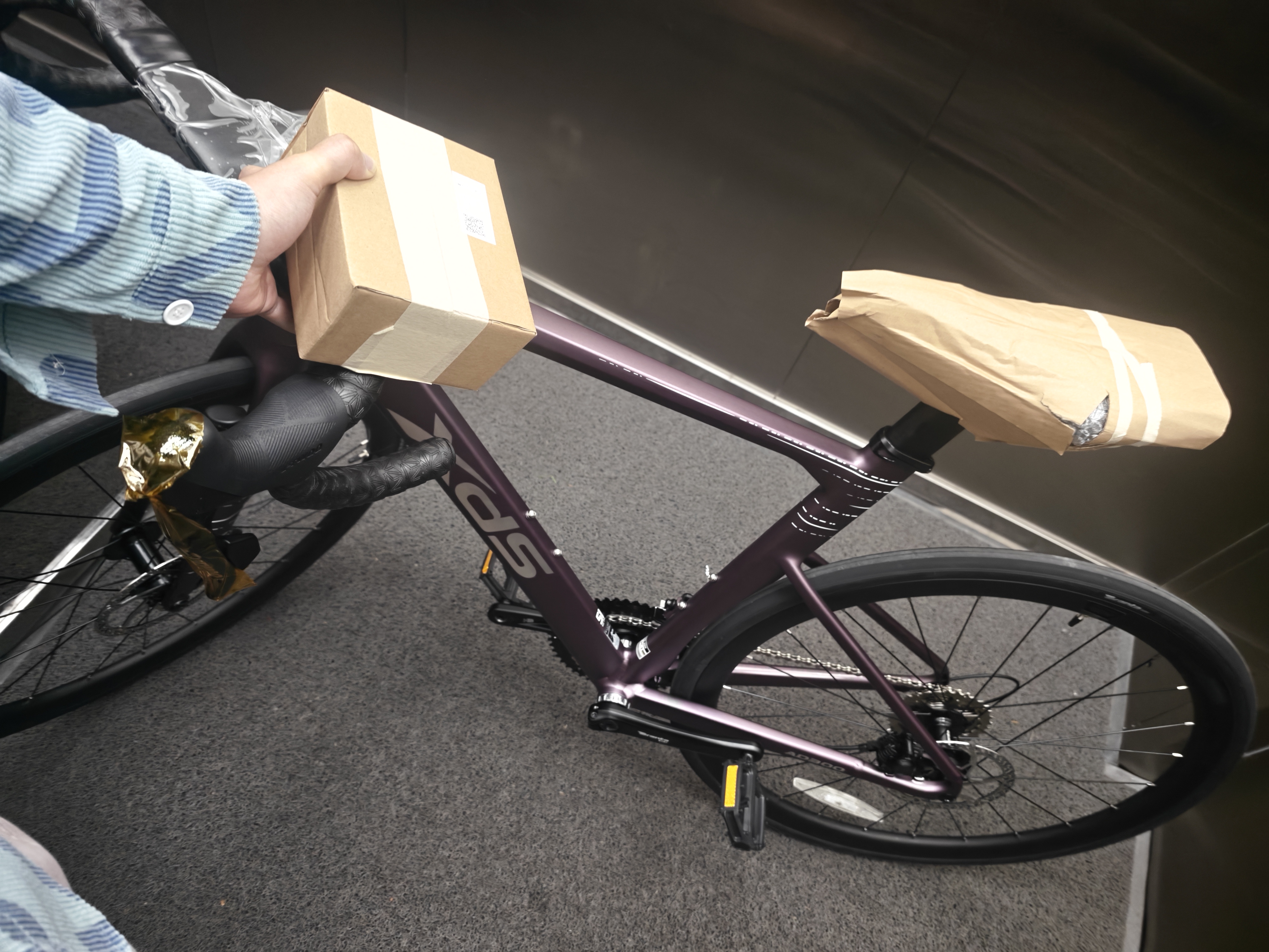 喜德盛公路自行车AD300油碟UCI车架2x10速中空一体牙盘桶轴破风车 霞光紫 510mm（适合身高170-180cm） 实拍图