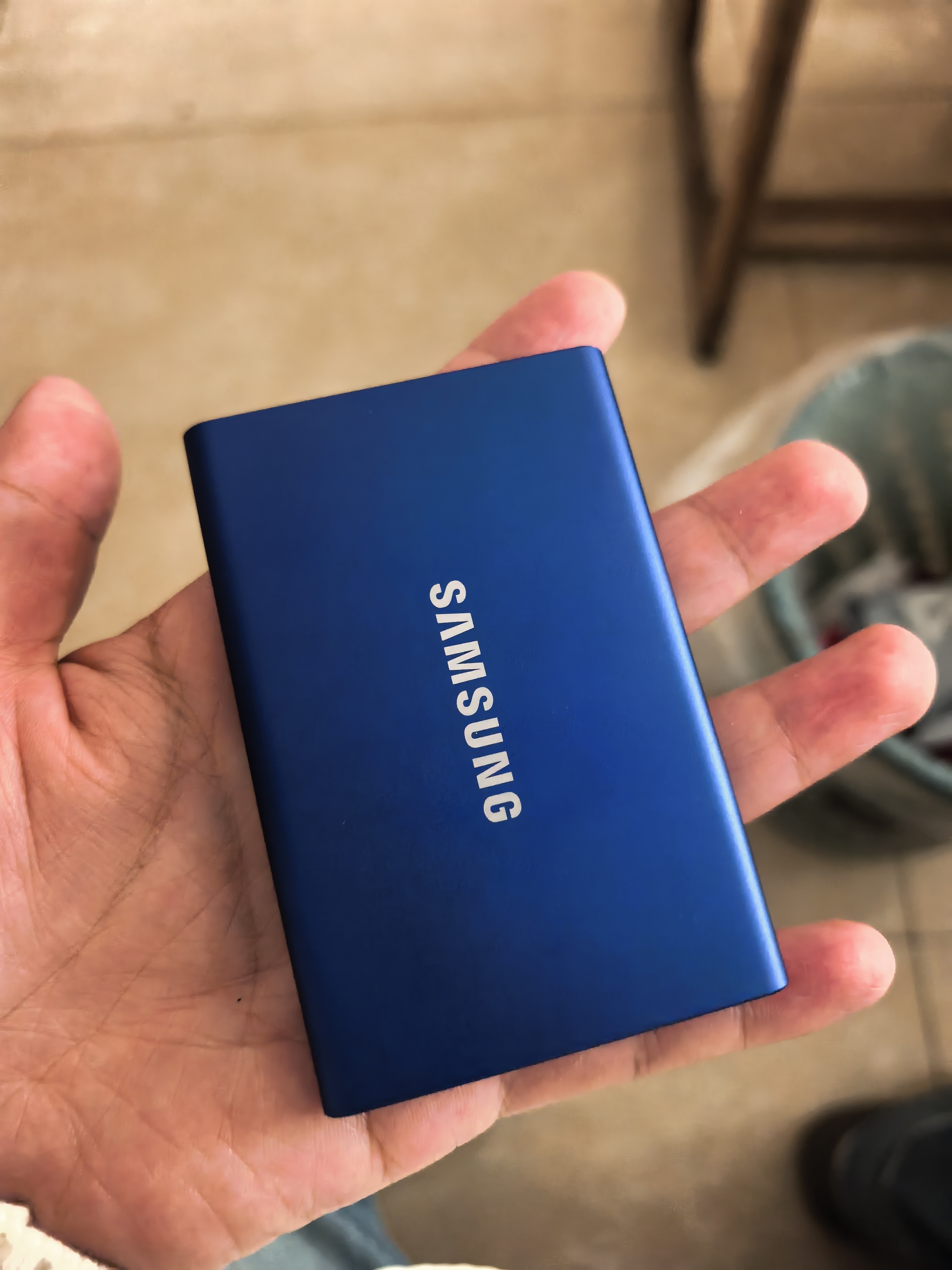 三星（SAMSUNG）1TB Type-c USB 3.2移动固态硬盘（PSSD） T7蓝色 NVMe传输速度1050MB/s 手机直连Mac mini 外接 实拍图