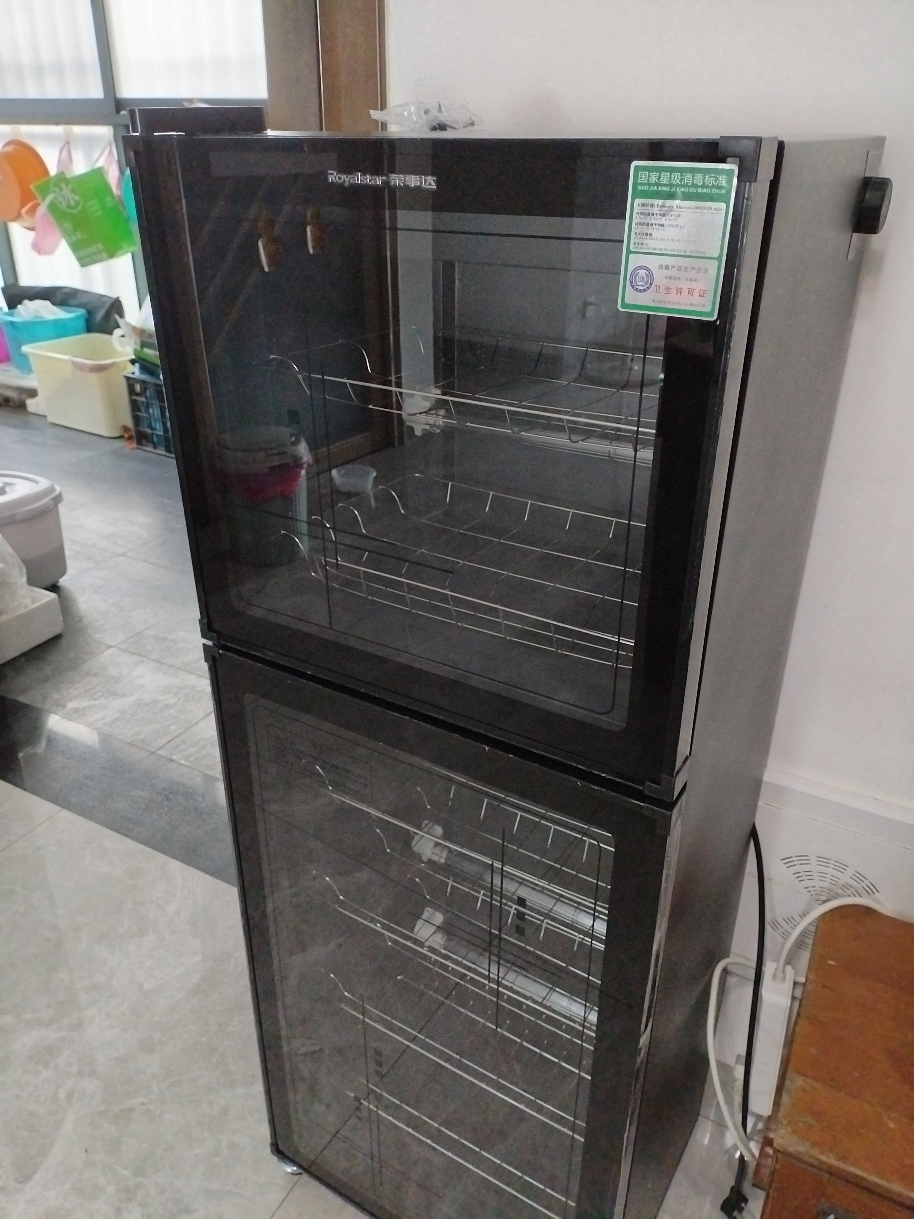 荣事达消毒柜家用小型厨房餐具碗筷大容量商用带烘干免沥水消毒碗柜立式台式餐饮饭店 D09-198双门6层侧定时款4-7人 实拍图