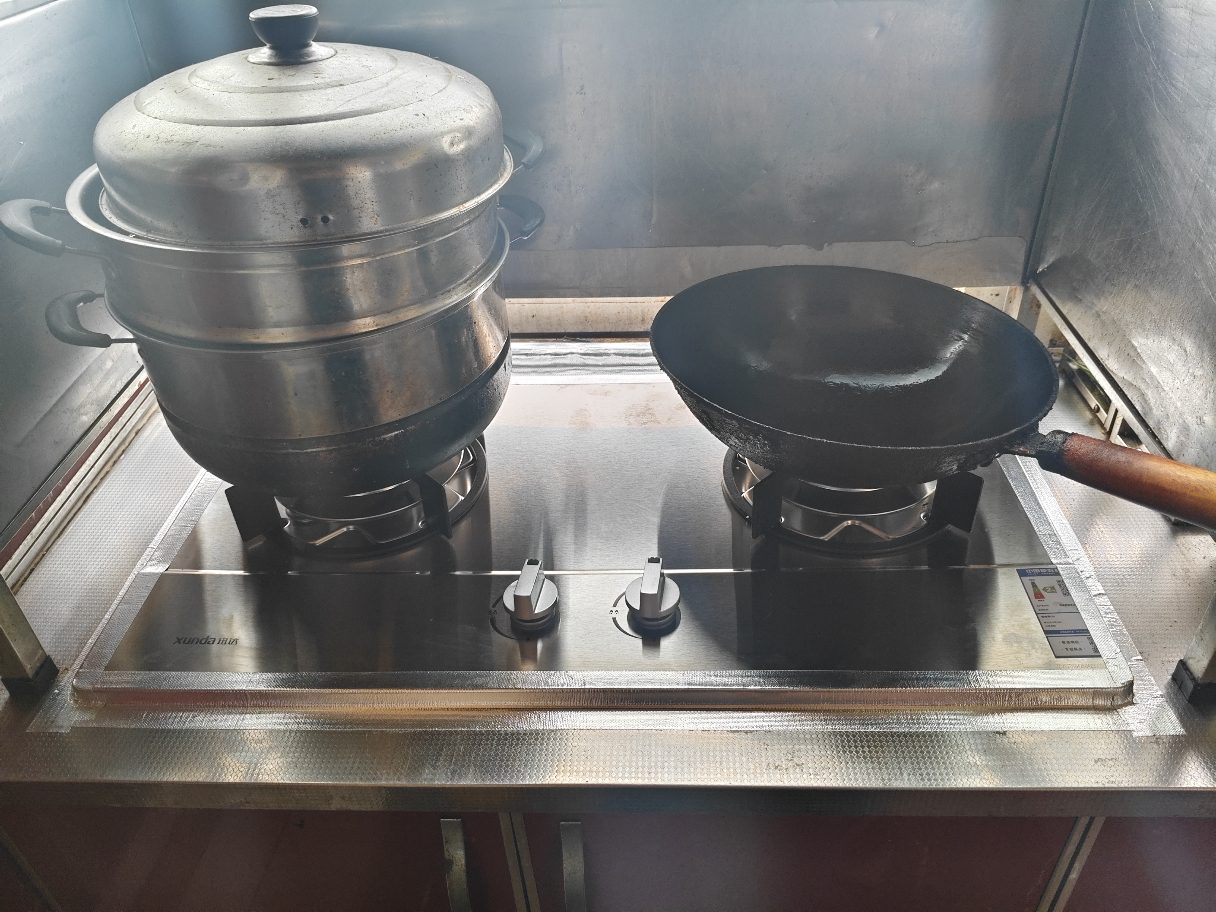迅达（XUNDA）燃气灶天然气灶家用双灶具灶台嵌入式台式两用5.2KW双旋火不锈钢面板 DQ02S-天然气 实拍图
