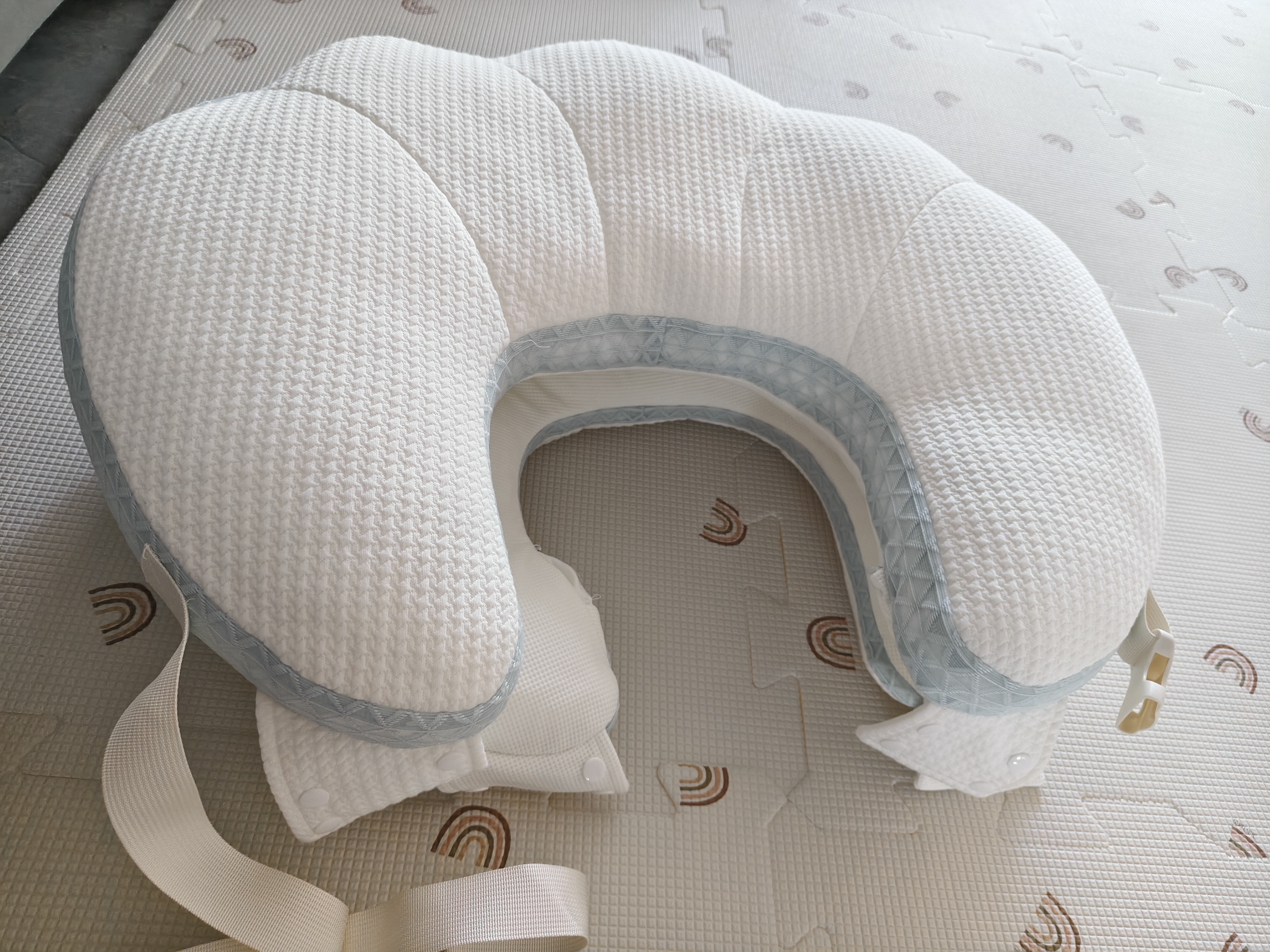 十月结晶哺乳枕产妇哺乳期产后喂奶婴儿枕防吐奶喂奶神器双层款 晴空蓝 实拍图