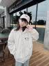 女童春秋外套2026新款洋气中大童帕恰狗耳朵连帽开衫女孩百搭卫衣 米白色【加绒加厚款】 150cm 实拍图