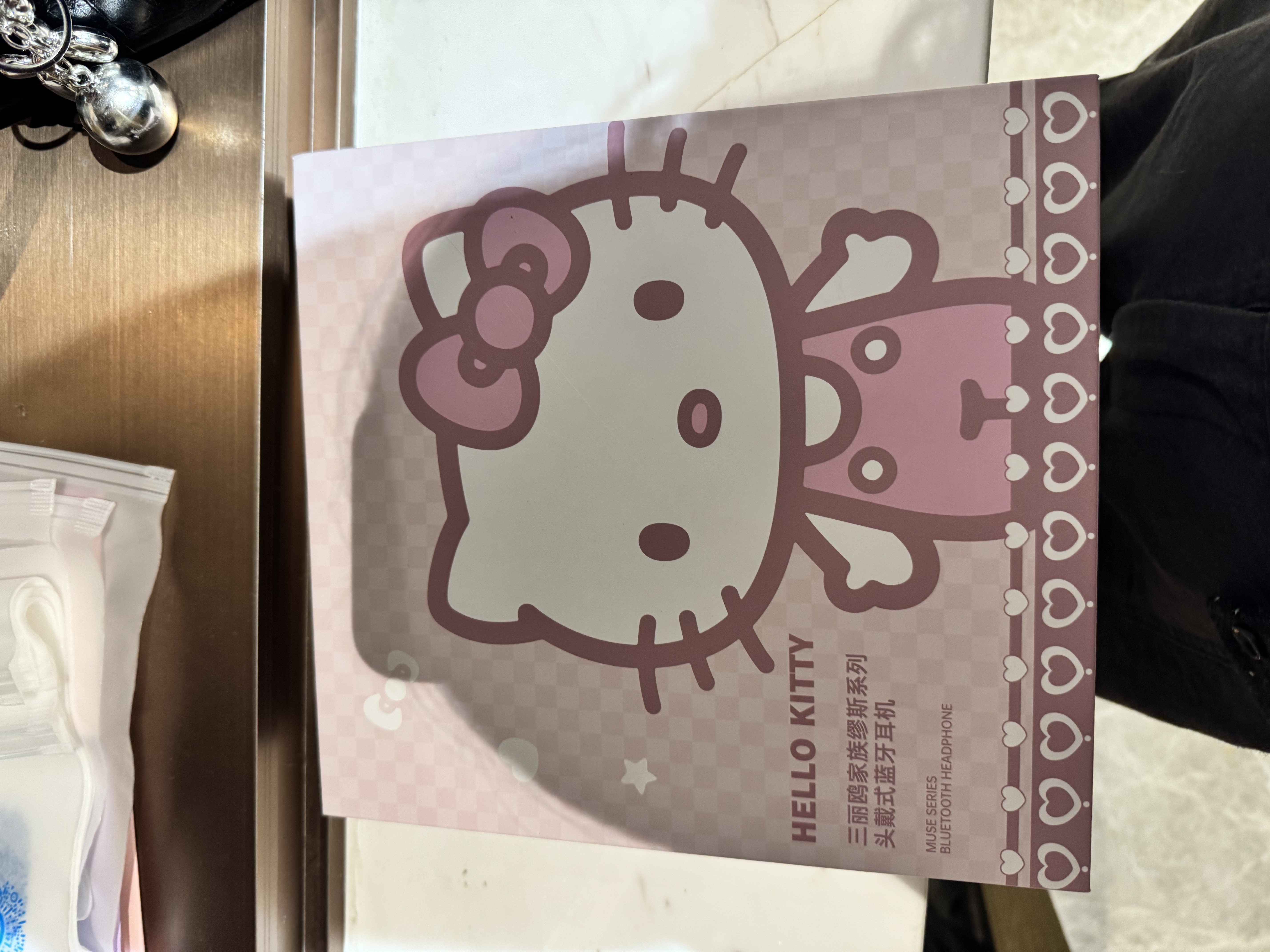 辰风三丽鸥联名hello kitty头戴式蓝牙耳机无线全包耳麦长续航高颜值开学生日礼物女生 S05粉色KT猫 实拍图