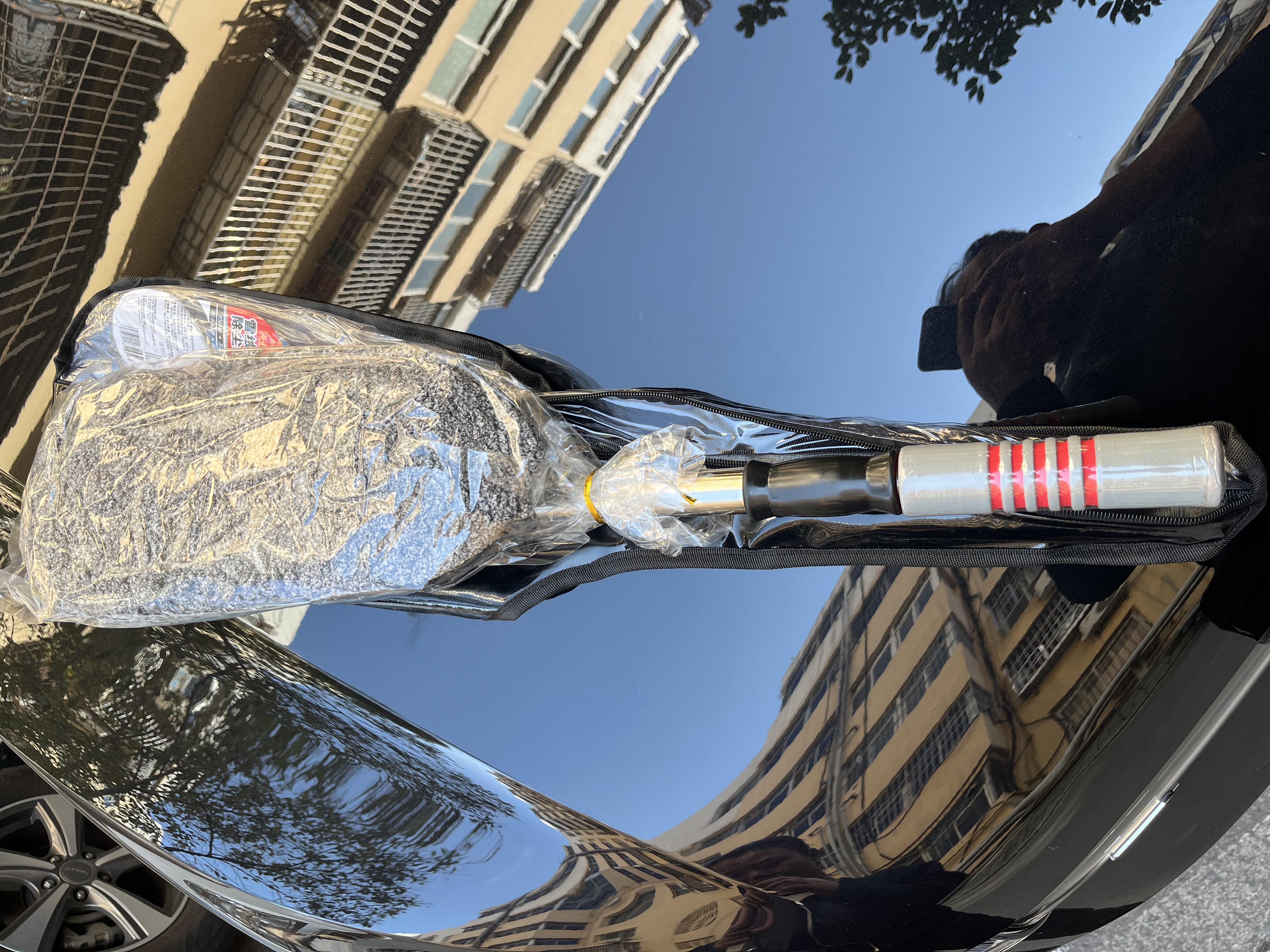 卡饰社（CarSetCity）雪绒线汽车掸子可伸缩擦车洗车拖把除尘掸子蜡刷车用扫灰掸子工具 实拍图