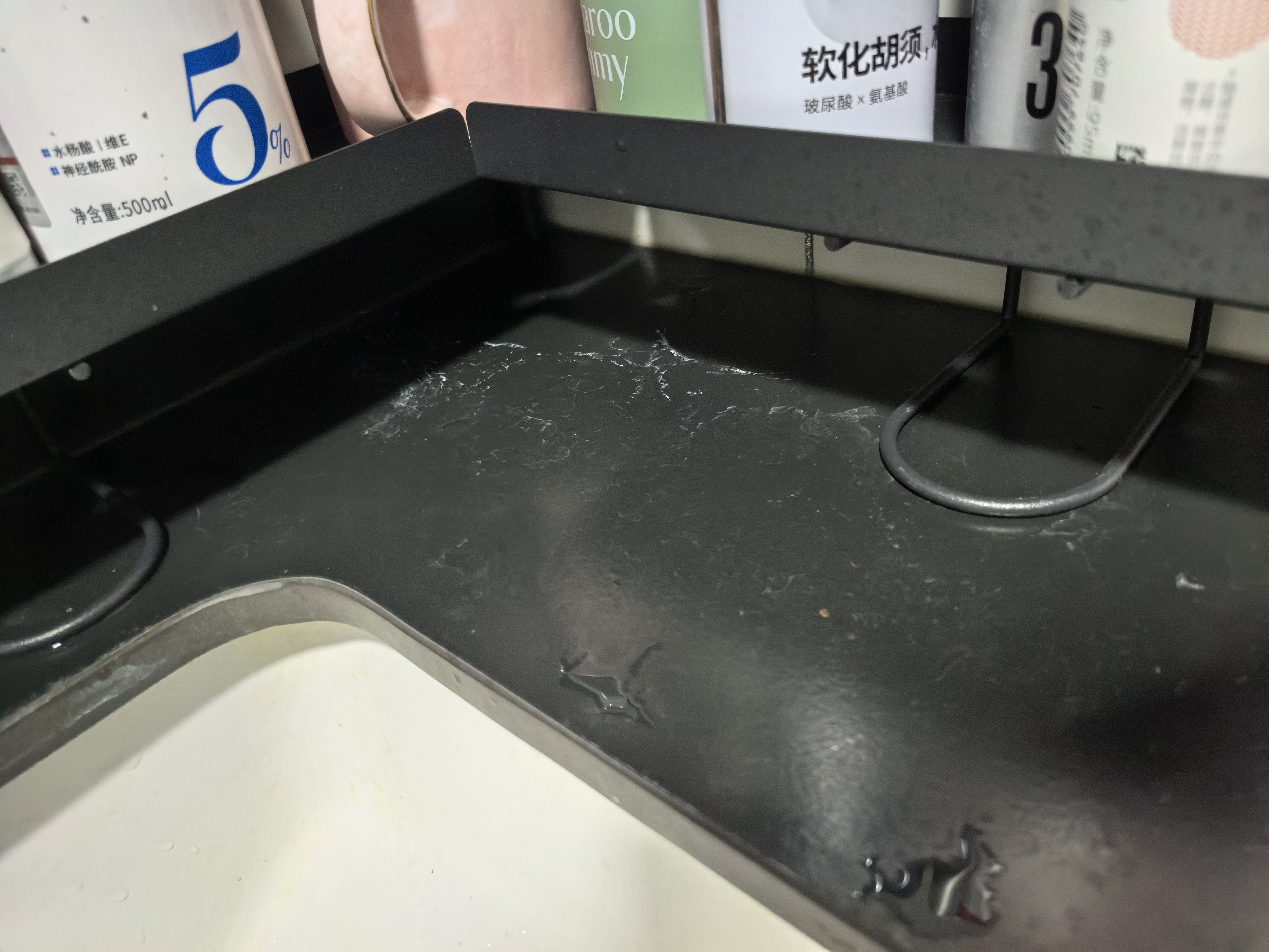 居乐趣立式水龙头置物架卫生间浴室厕所洗漱台可折叠转角洗手台镜前收纳 实拍图