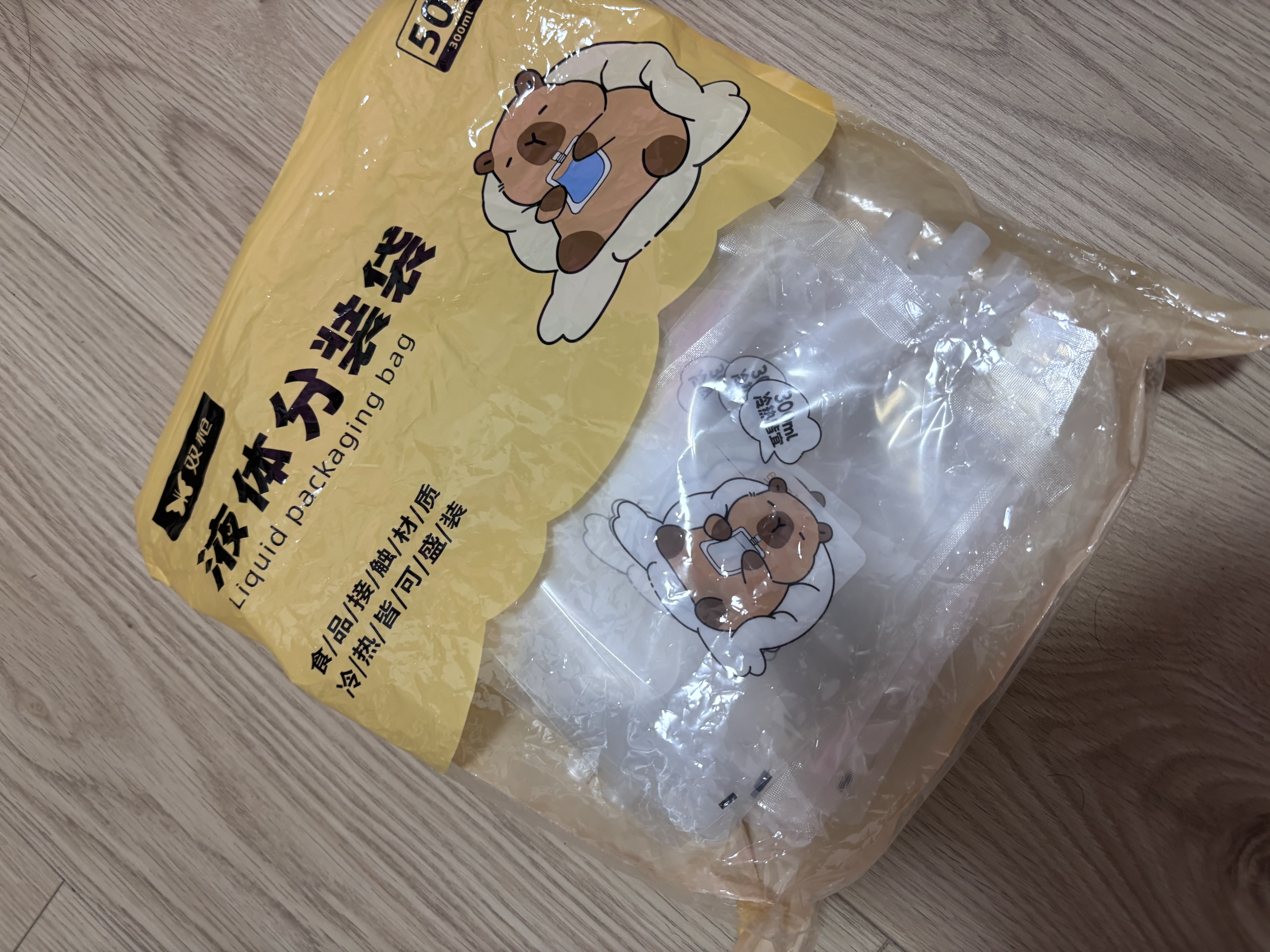 双枪（Suncha）中药分装保鲜袋液体密封袋食品级自封可站立300ml*50只 实拍图