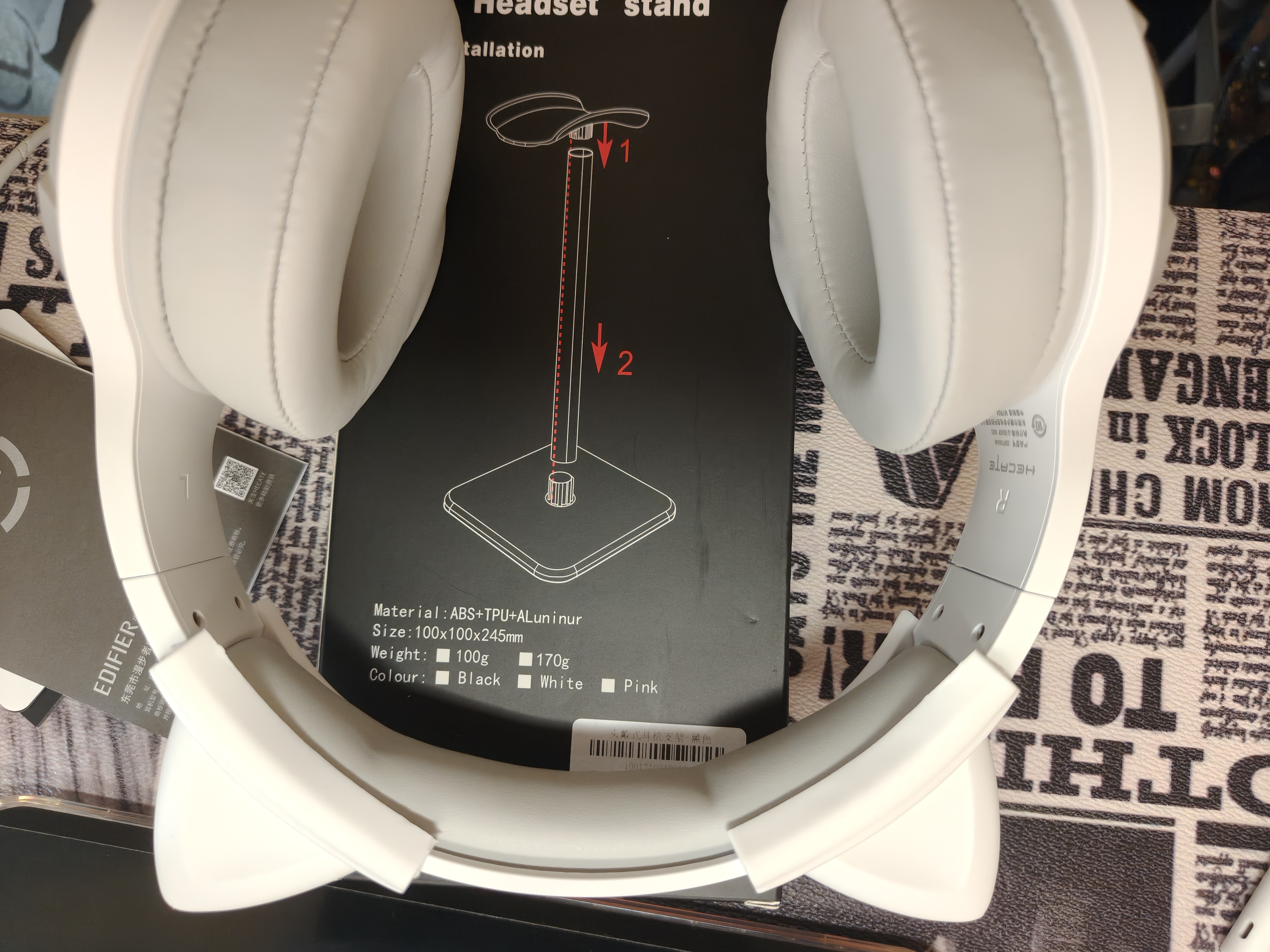 漫步者（EDIFIER）HECATE G30II头戴式耳机电竞电脑游戏耳麦笔记本吃鸡音乐有线USB7.1声道网课高音质抗噪带麦克风 白色猫耳版【可拆卸猫耳】+支架 实拍图