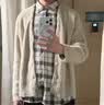 优衣库法兰绒格子衬衫/长袖男女装衬衣薄外套481225 470189 481225/30浅米色 XL 实拍图