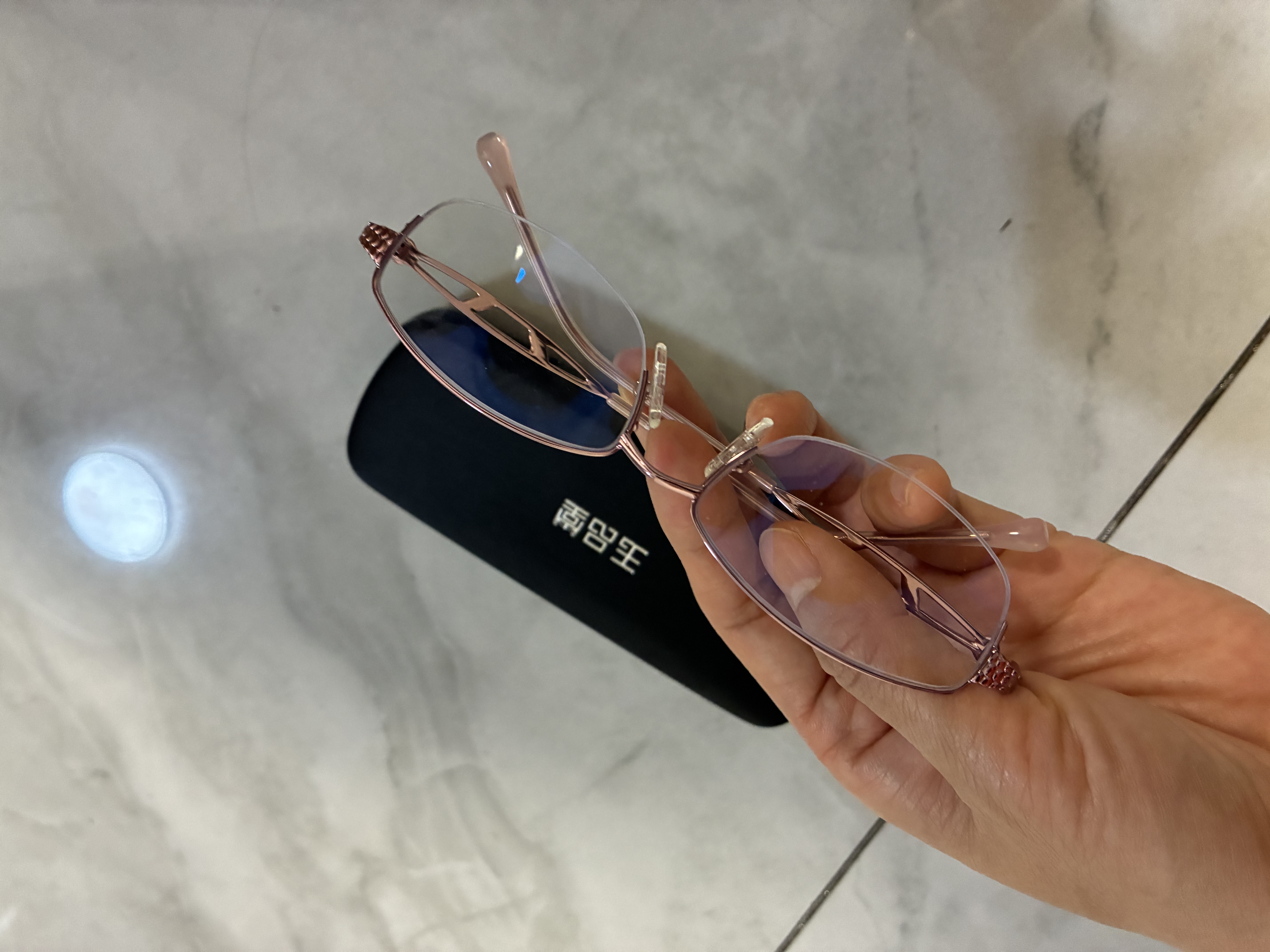 玉品堂防蓝光老花镜女半框金属眼镜老人看手机花镜100度3015送妈妈中秋 实拍图