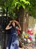 优衣库棉麻条纹层叠连衣裙/无袖女装/裙子484787 69 藏青色 M 实拍图