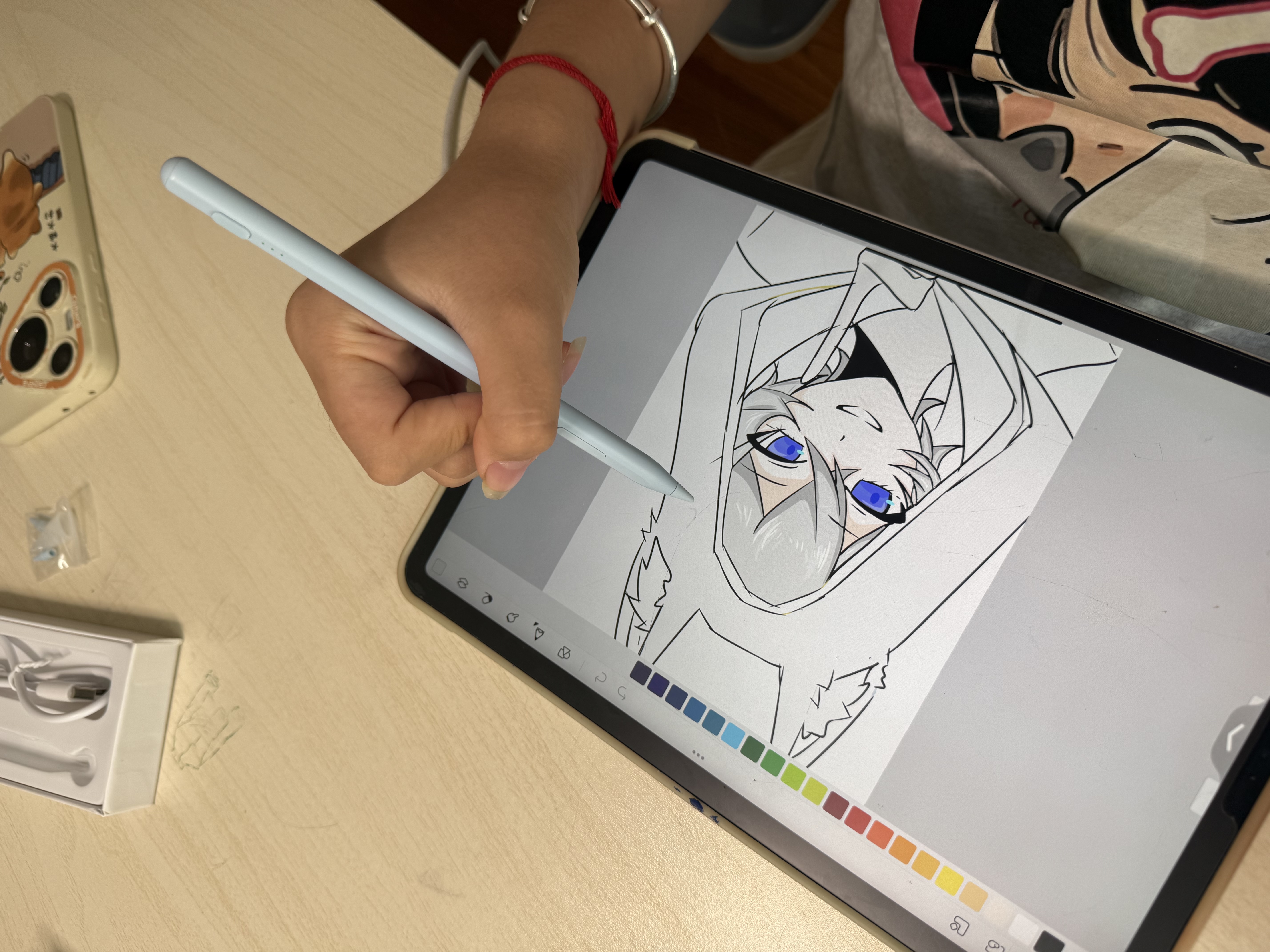 MUSTTRUE电容笔iPad苹果笔适用apple pencil二代2026iPad11/Air8/7/Pro/Mini平板触控手写笔升级闪充蓝色 实拍图