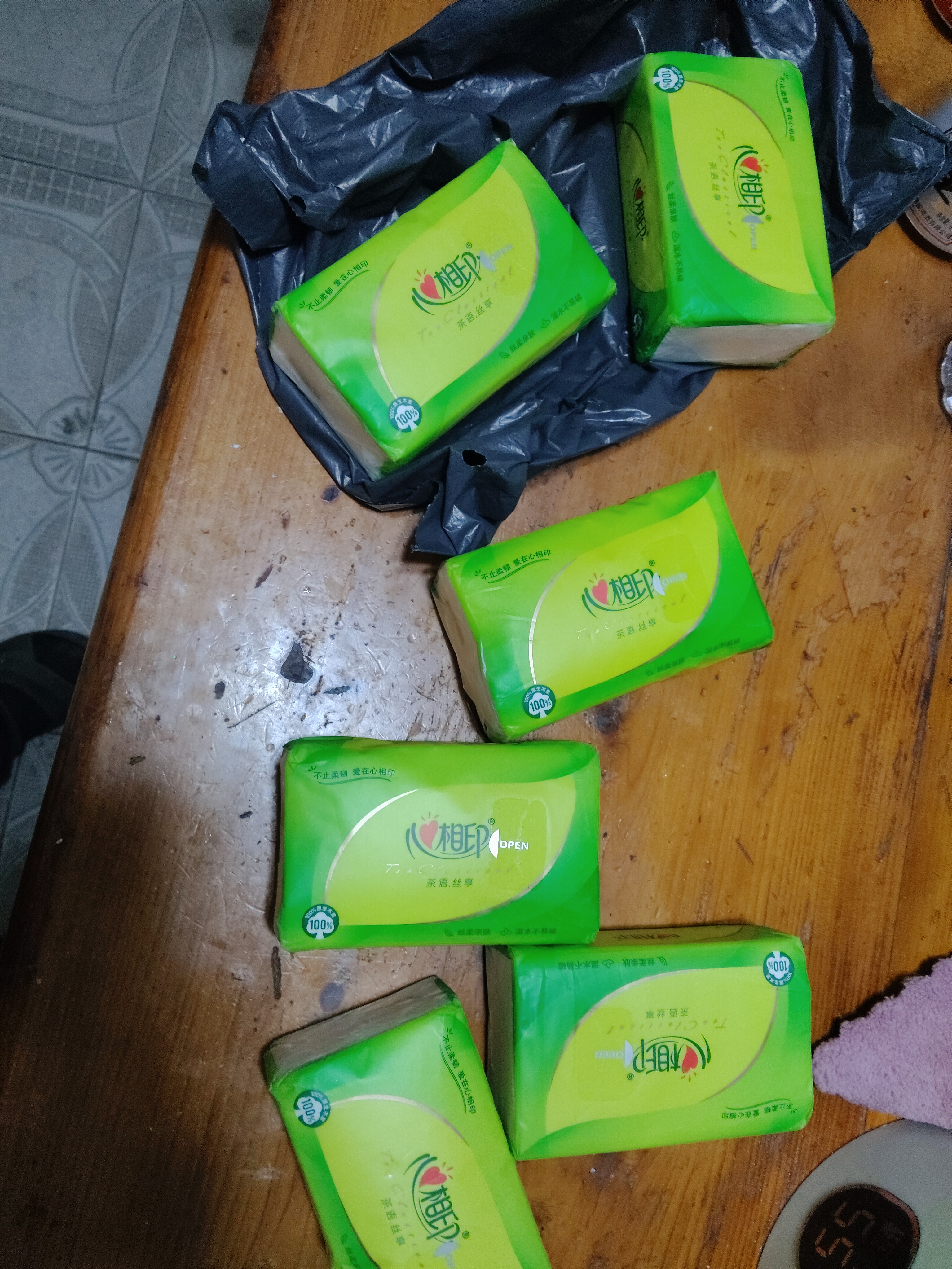 心相印茶语抽纸便携餐巾纸卫生纸擦手抽纸家用面巾纸实惠装小包纸巾 3层 28抽*6包 实拍图