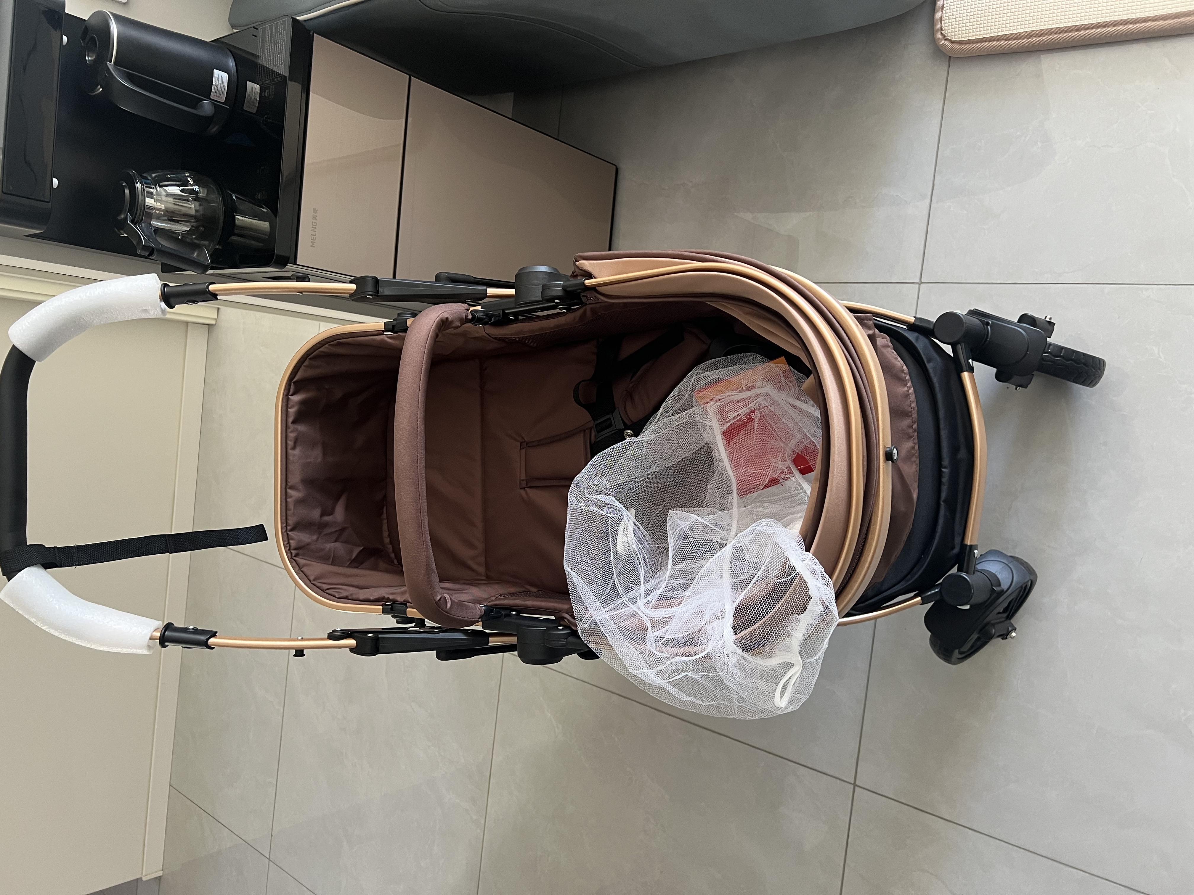 逗逗熊高景观婴儿推车两用避震轻便儿童车推车可折叠宝宝可坐可躺BB车 豪华卡其+坐躺+减震+折叠 实拍图
