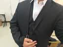 罗蒙西服套装男士商务修身西装男职业正装小西服新郎伴郎结婚礼服外套 黑色双扣【西服+西裤+衬衫】 4XL /190【160-175斤】+7件礼品 实拍图