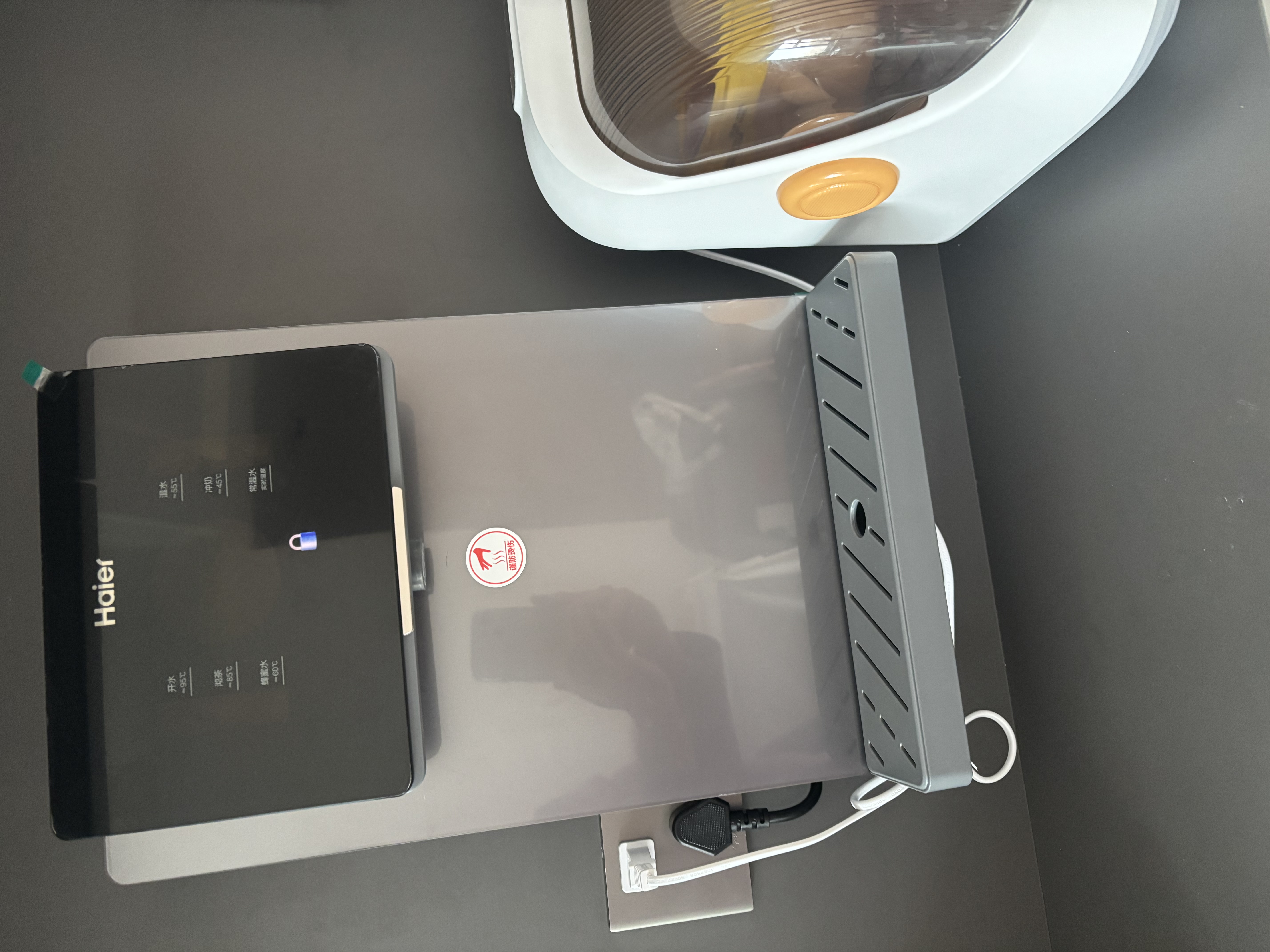 海尔（Haier）净水器家用厨下1200G流速母婴RO反渗透直饮净水机加热一体机餐边柜壁挂式管线机接自来水全屋套装 炫彩大屏管线机+TOP净水器 实拍图