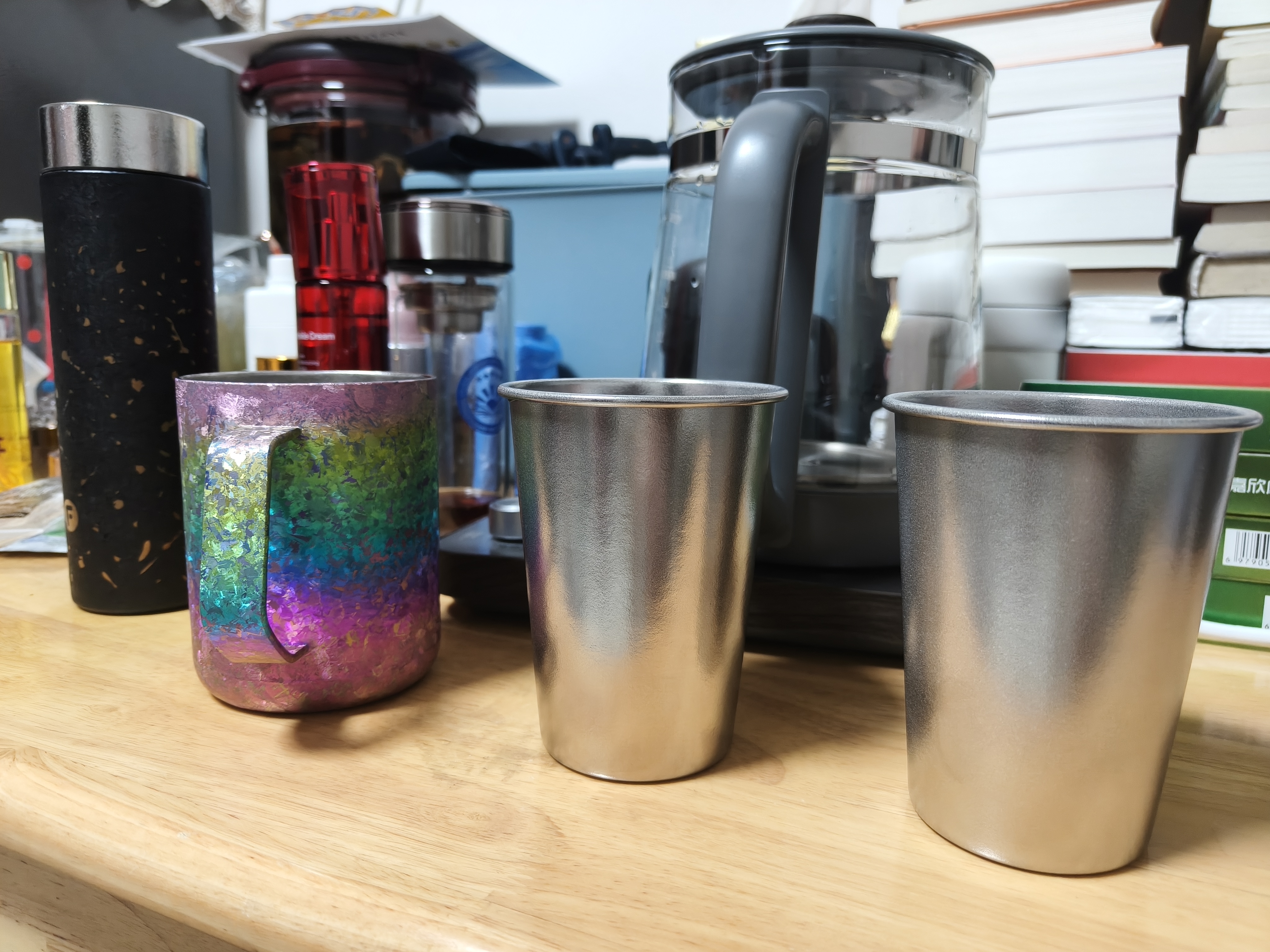 纯钛杯漱口杯家庭洗漱牙刷杯高档家用防菌防霉露营啤酒情侣杯子 【双人装2个】-钛本色 纯钛抑菌防霉 实拍图