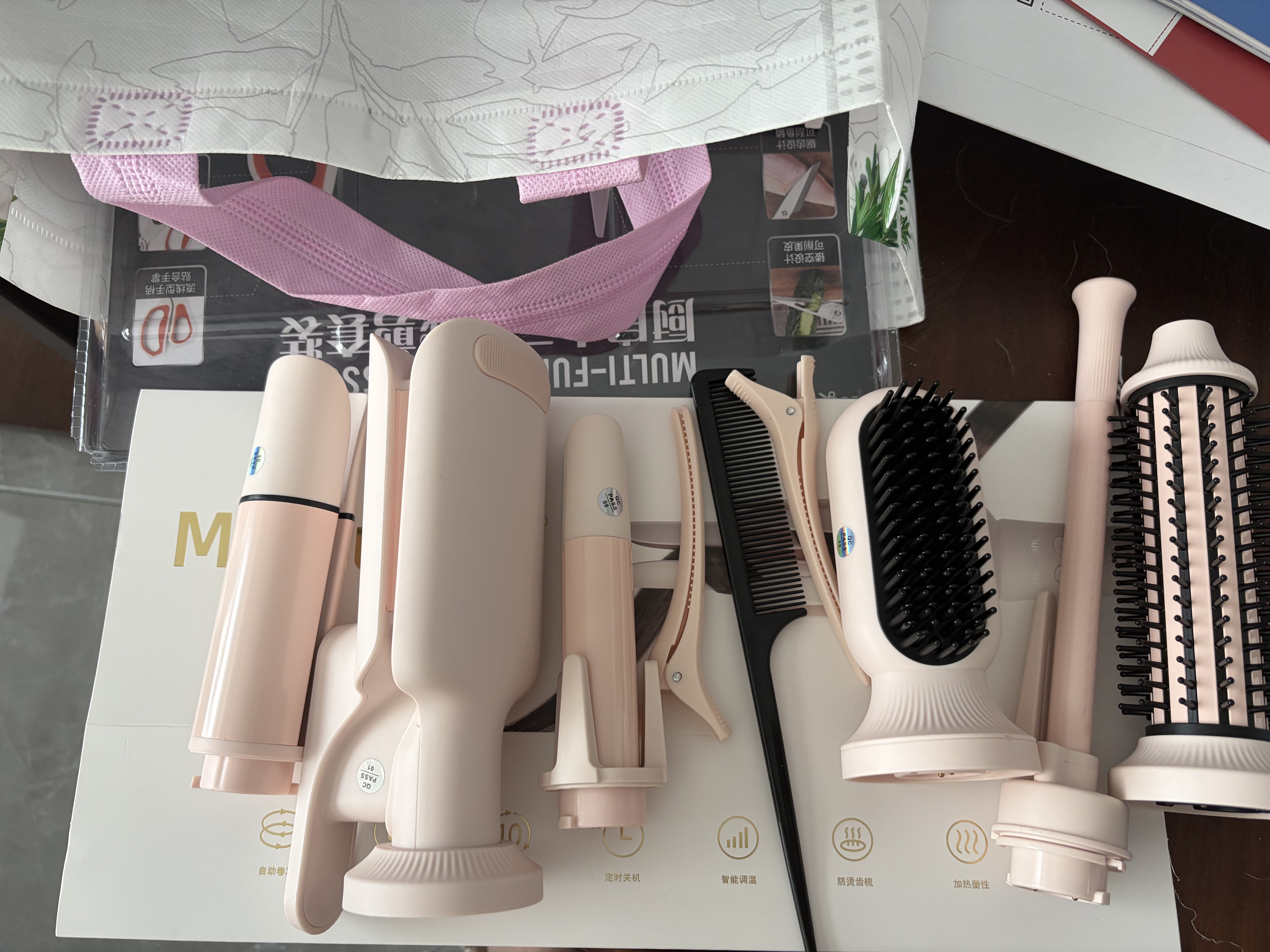 敏煌（MinHuang）【七合一】全自动卷发棒32mm懒人神器直发梳大波浪多三多合一大卷负离子 实拍图
