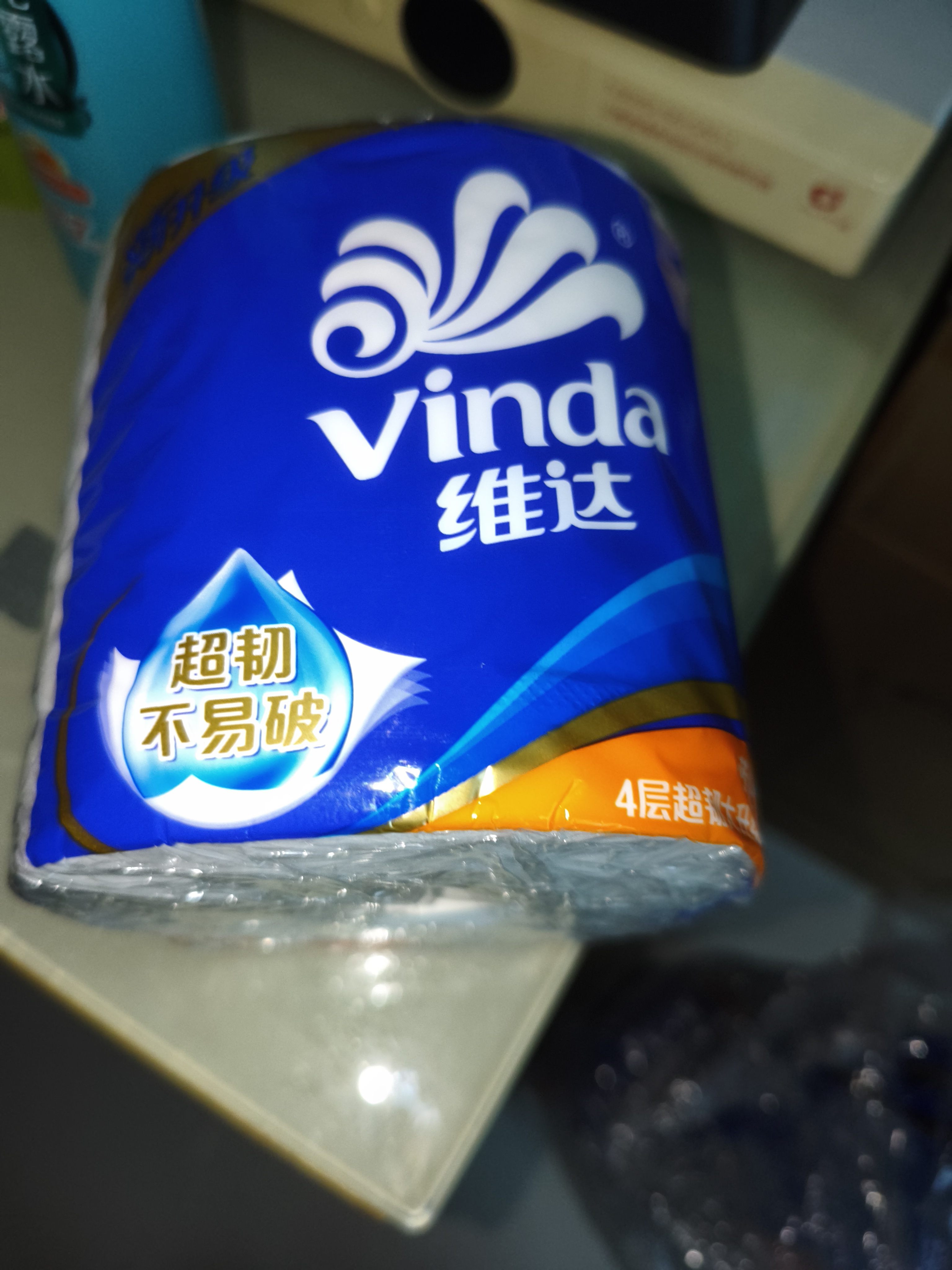 维达（Vinda）有芯卷纸 蓝色经典4层140克*10卷 厚韧 卫生纸厕纸 卷筒纸纸巾 实拍图