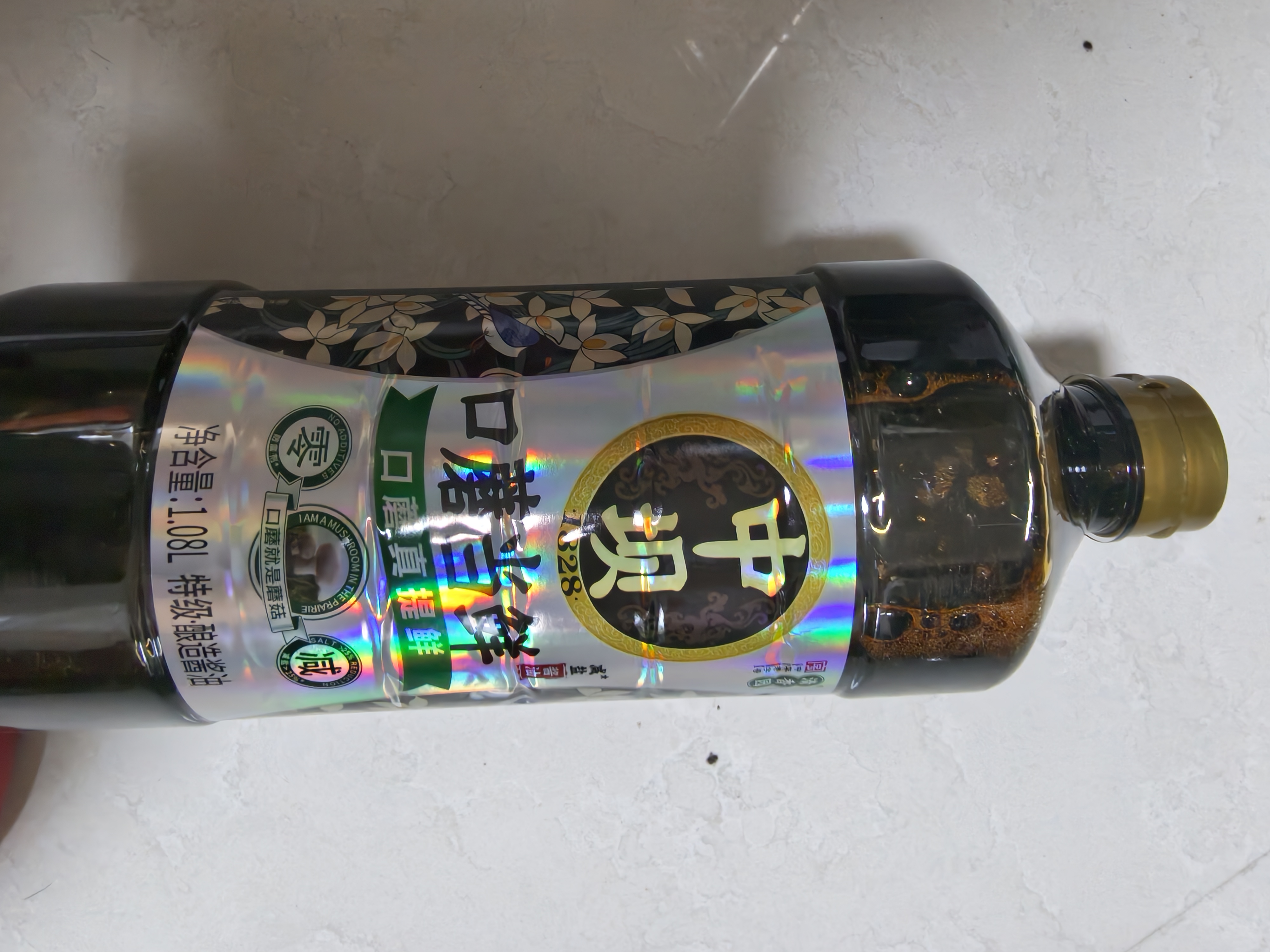 中坝口蘑当鲜1.08L【减盐25%】原汁口蘑粮食酿造酱油 实拍图