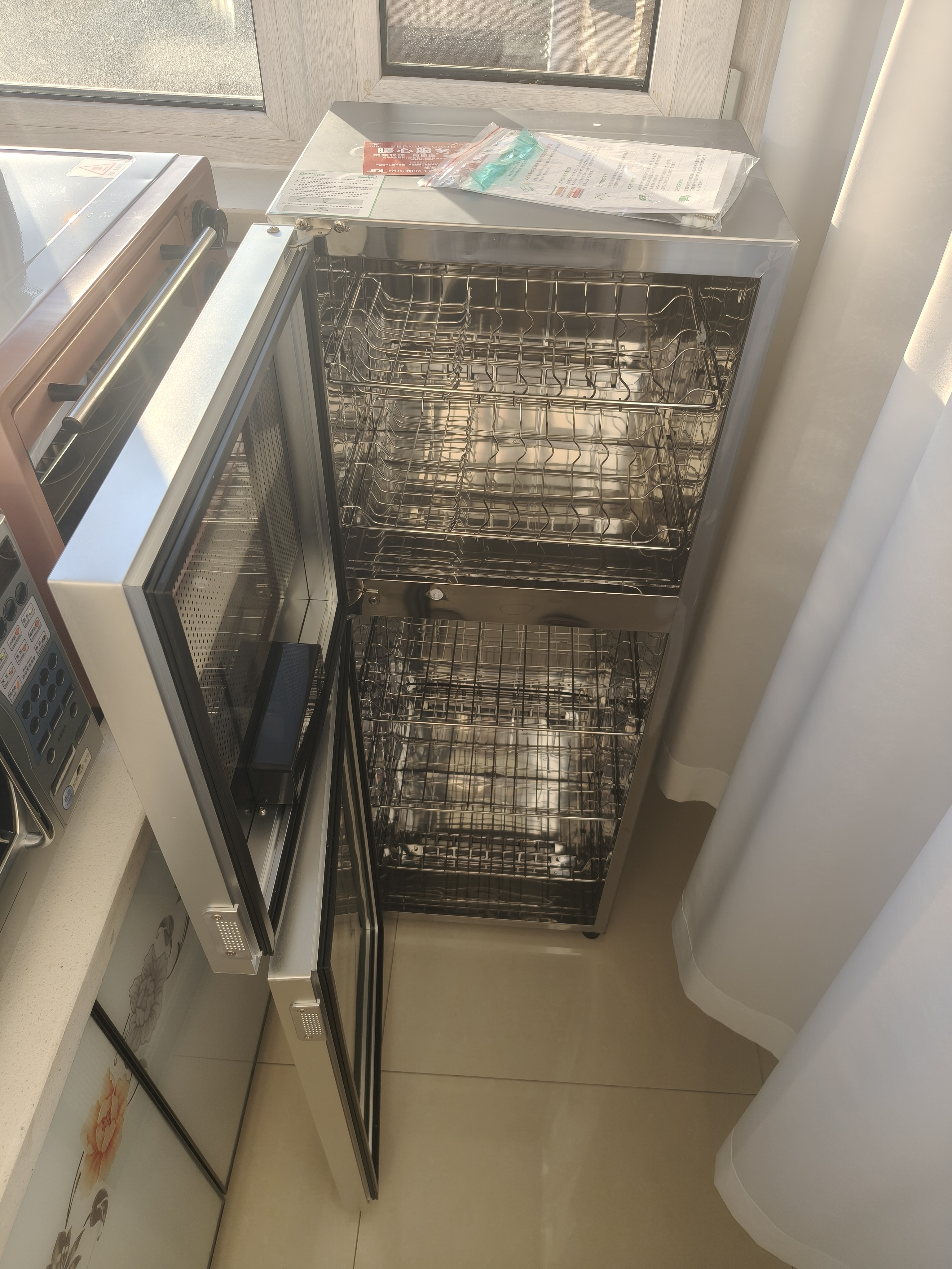 康宝（Canbo）【新国标】消毒柜家用立式不锈钢大容量130L餐具烘干紫外线双门二星消毒碗柜政府补贴XDZ130-D1 实拍图