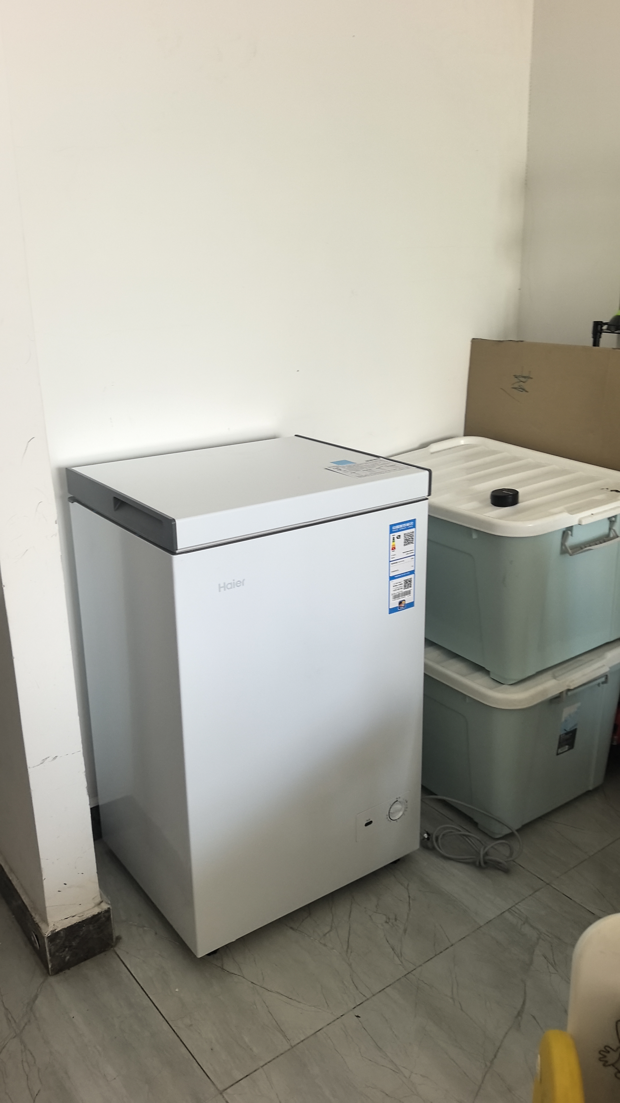 海尔（Haier）100L单温小冰箱迷你冰箱小型家用小冰柜冷柜冷冻冷藏转换一级能效深冷减霜大容量BC/BD-100GHW9D 实拍图