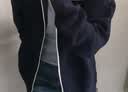 优衣库罗纹拉链针织开衫女装男装合作款/毛衣毛衫外套491977 69 藏青色 S 实拍图