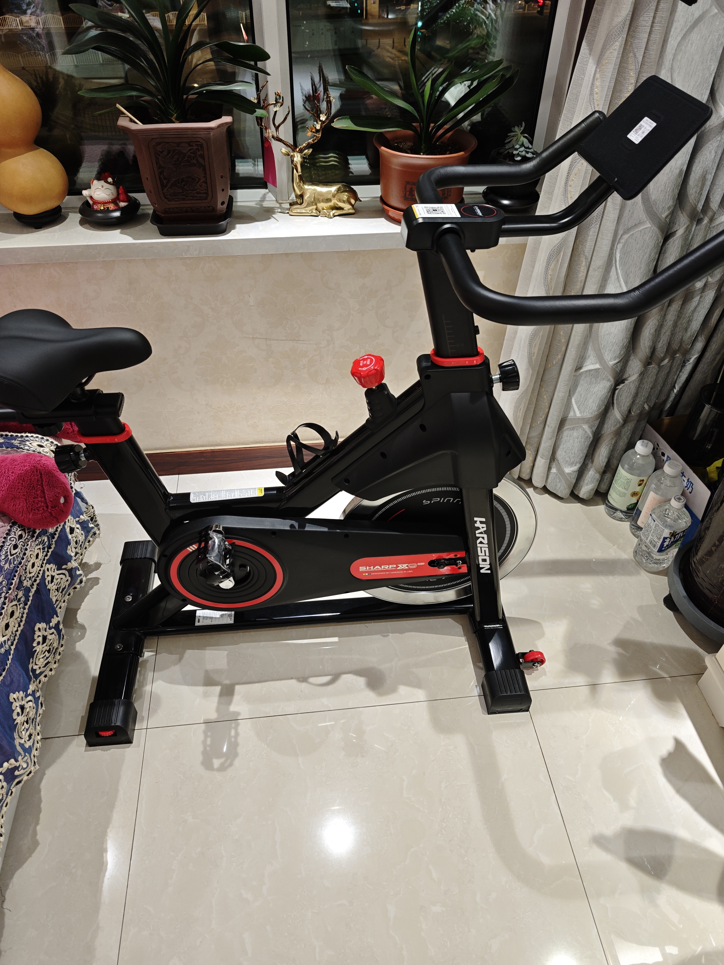 HARISON汉臣动感单车家用智能健身车 室内自行车健身器材SHARP HR-X9eco 实拍图