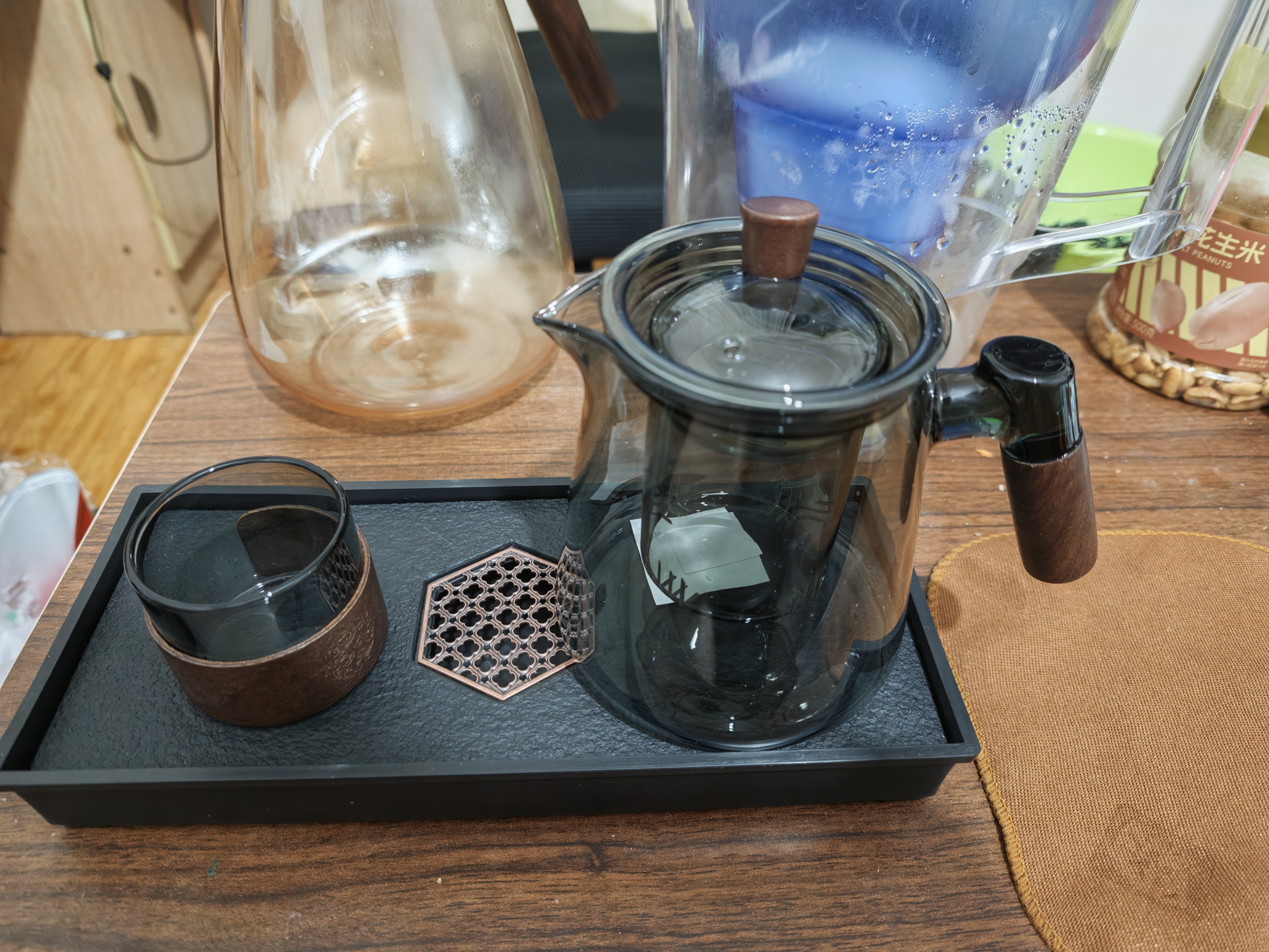 忆壶茶玻璃茶壶家用茶水分离泡茶壶套装办公一人饮茶具泡茶器茶具套装 【一人饮】600ml茶壶+品杯+茶盘 实拍图