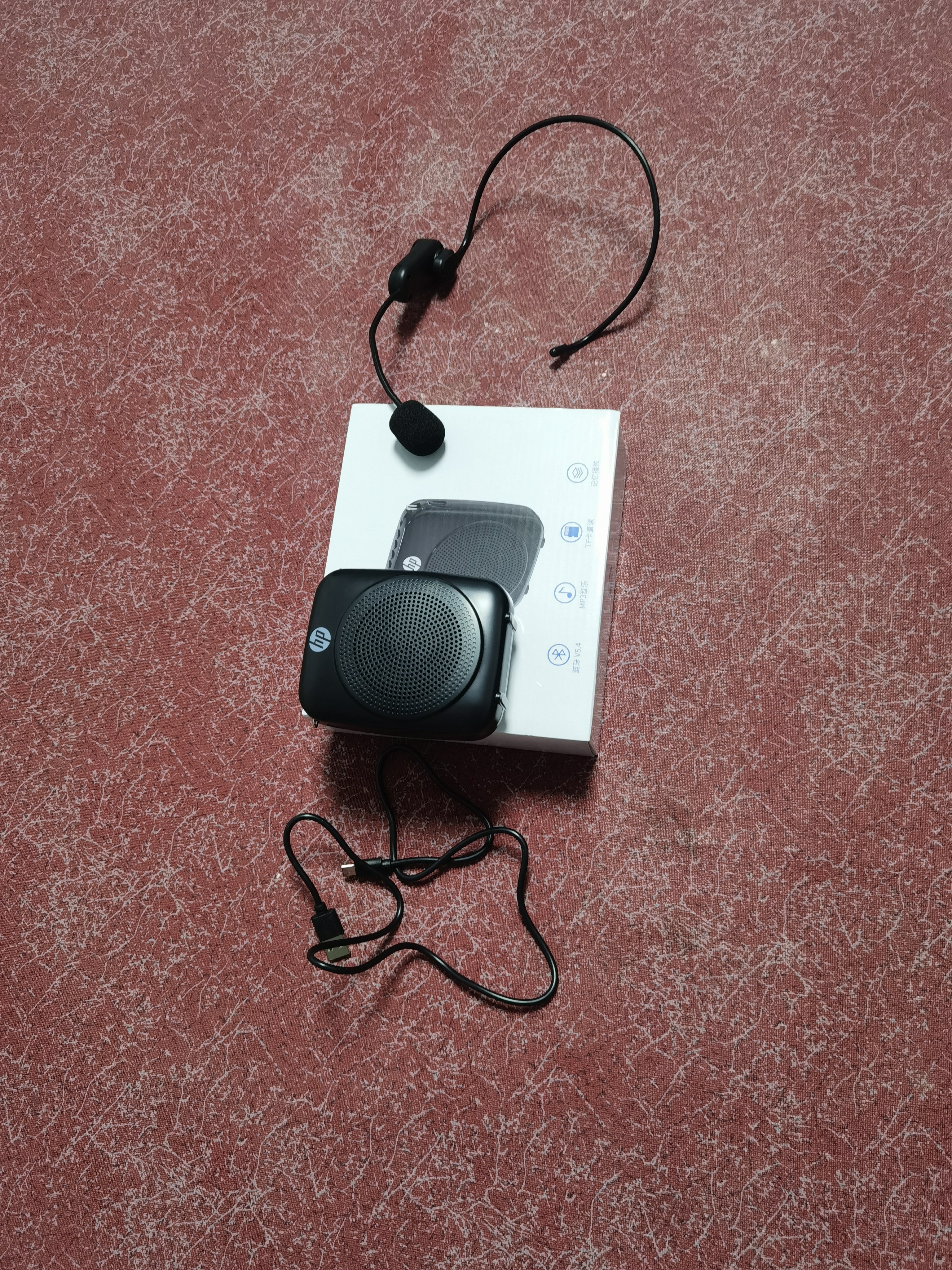 惠普（HP）LS261无线小蜜蜂扩音器教师专用蓝牙音箱音响小喇叭TF卡U盘录音麦克风户外导游便携式教学 黑色 实拍图