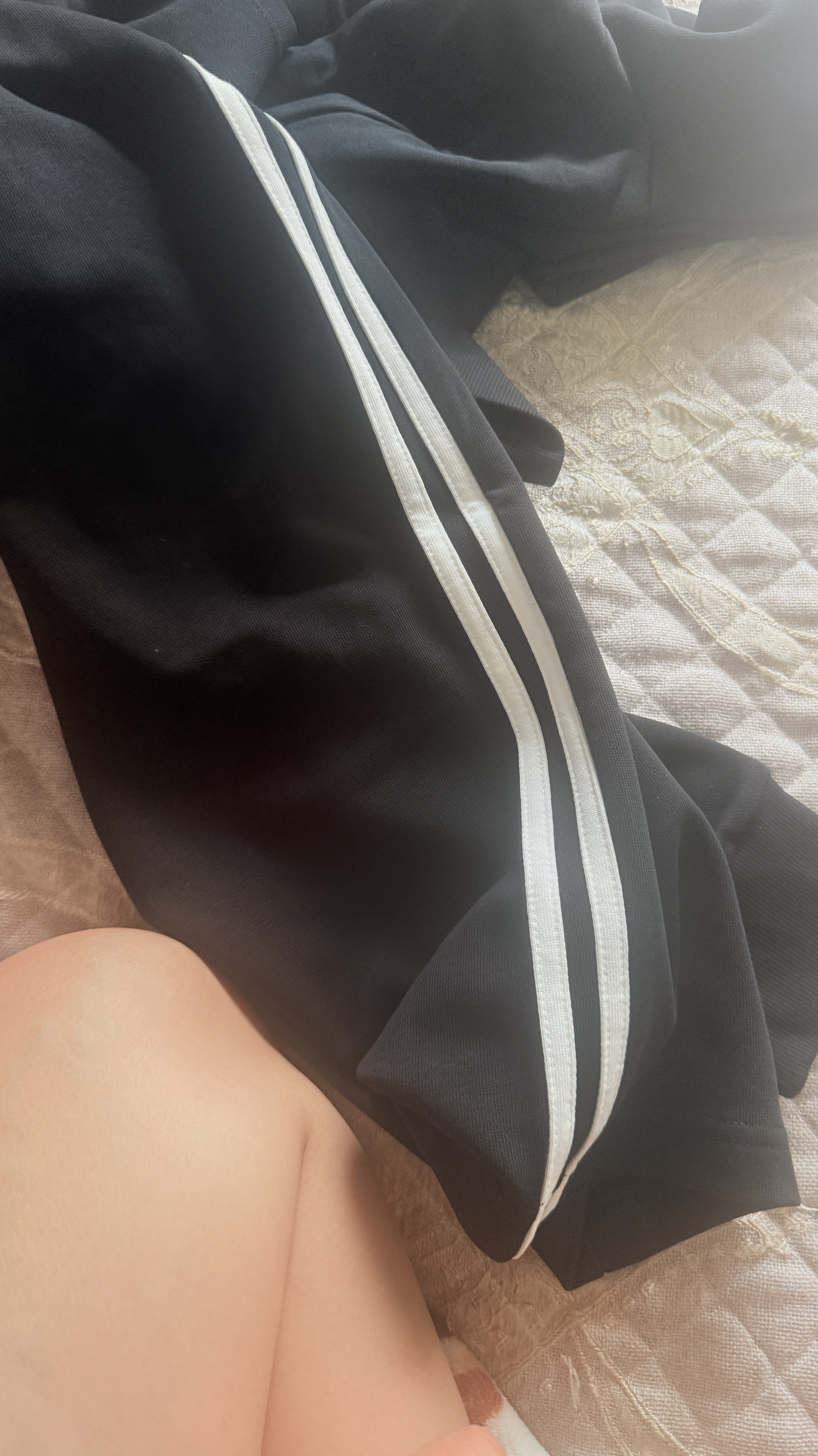 特步易打理休闲运动套装女春秋条纹撞色休闲卫衣直筒卫裤运动服两件套 实拍图